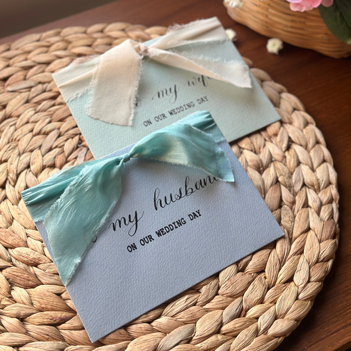 elegant calligraphy on envelopes