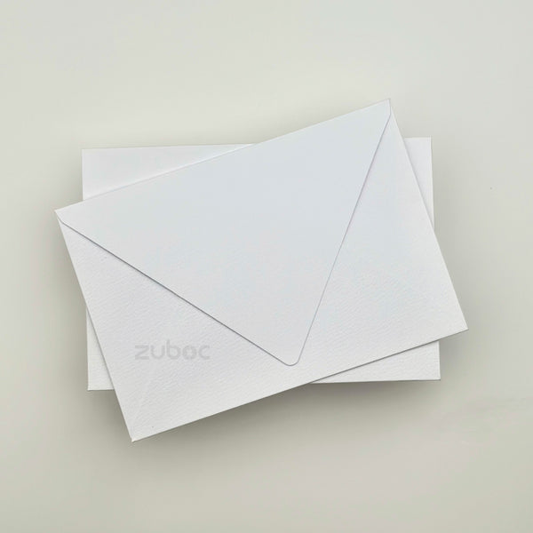 White counter flap envelope C8 top-down view for scrapbooking