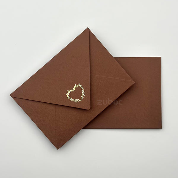 Chocolate brown envelope C6 front view for DIY projects