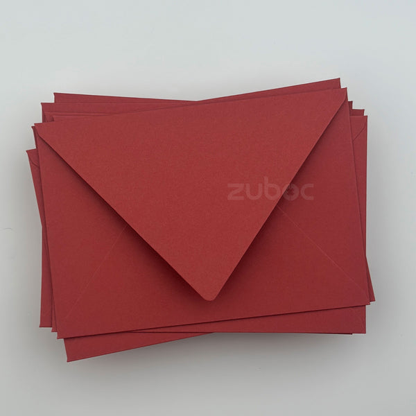 Rich red envelope C6 top-down view for scrapbooking