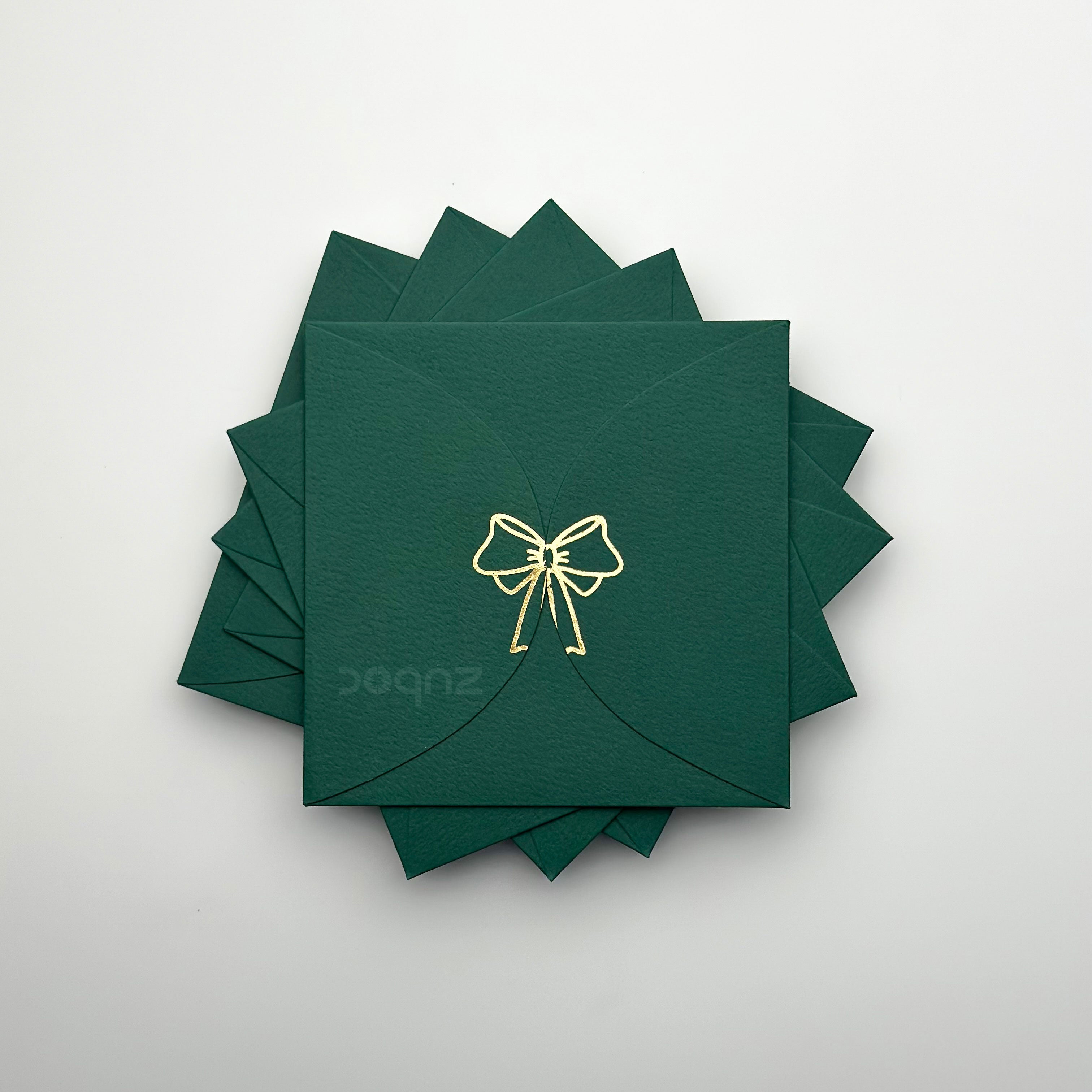Semi Circle Envelope With Foil Bow (set of 5)