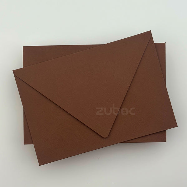 Chocolate Brown Counter Flap Envelope C6 top-down view for personalized gifts