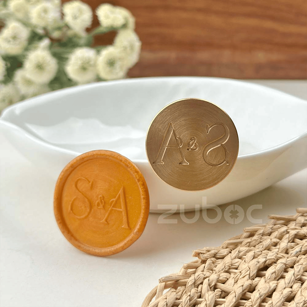 Personalized wedding monogram wax stamp head , ideal for wedding and save the date-1