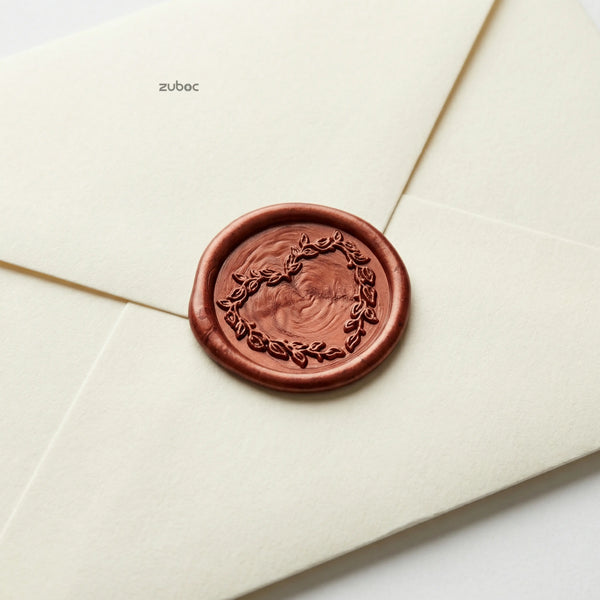 Heart Wreath Wax Seal for Invitations (Set of 5)