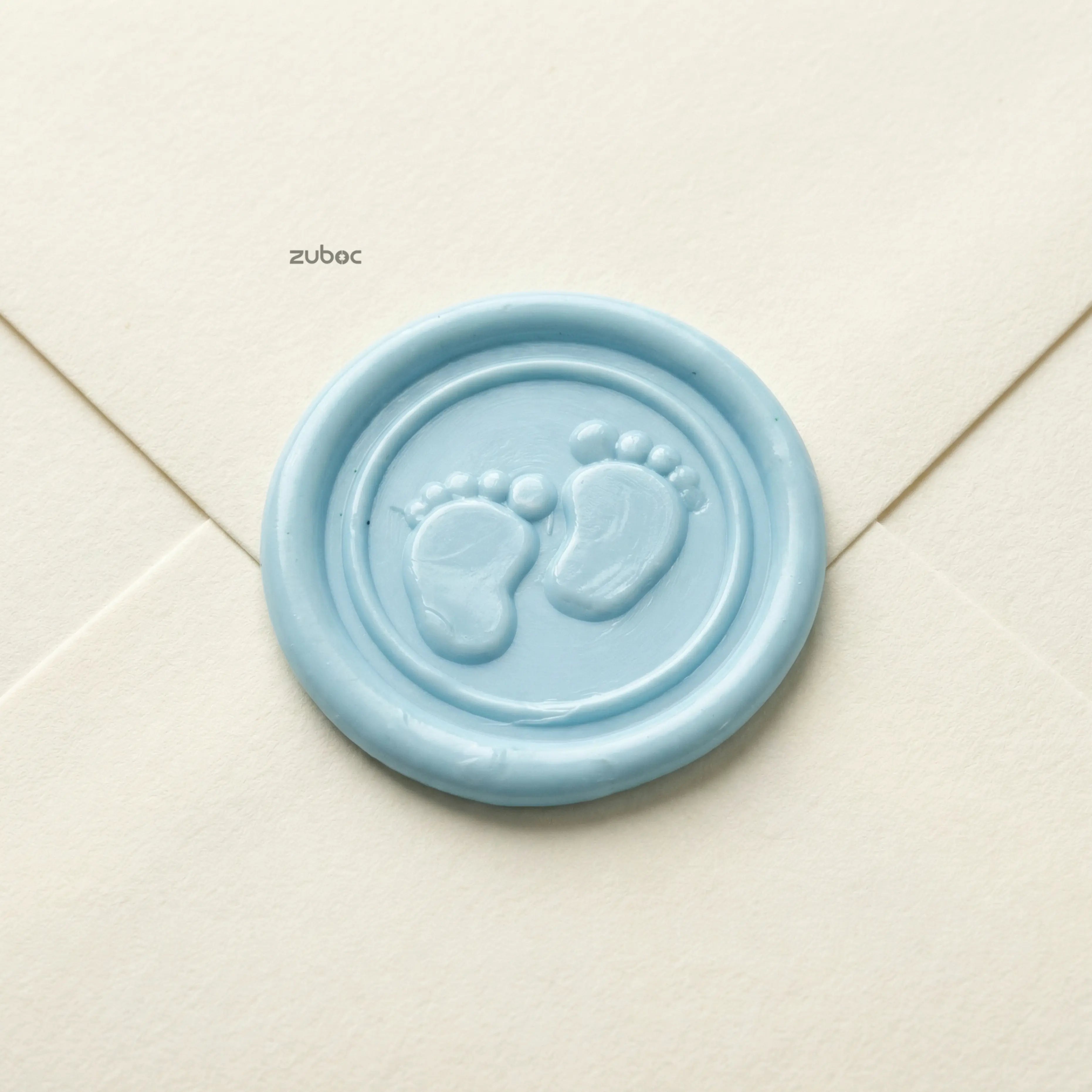 Baby Foot Wax Seal Stickers for Announcements (Set of 5)