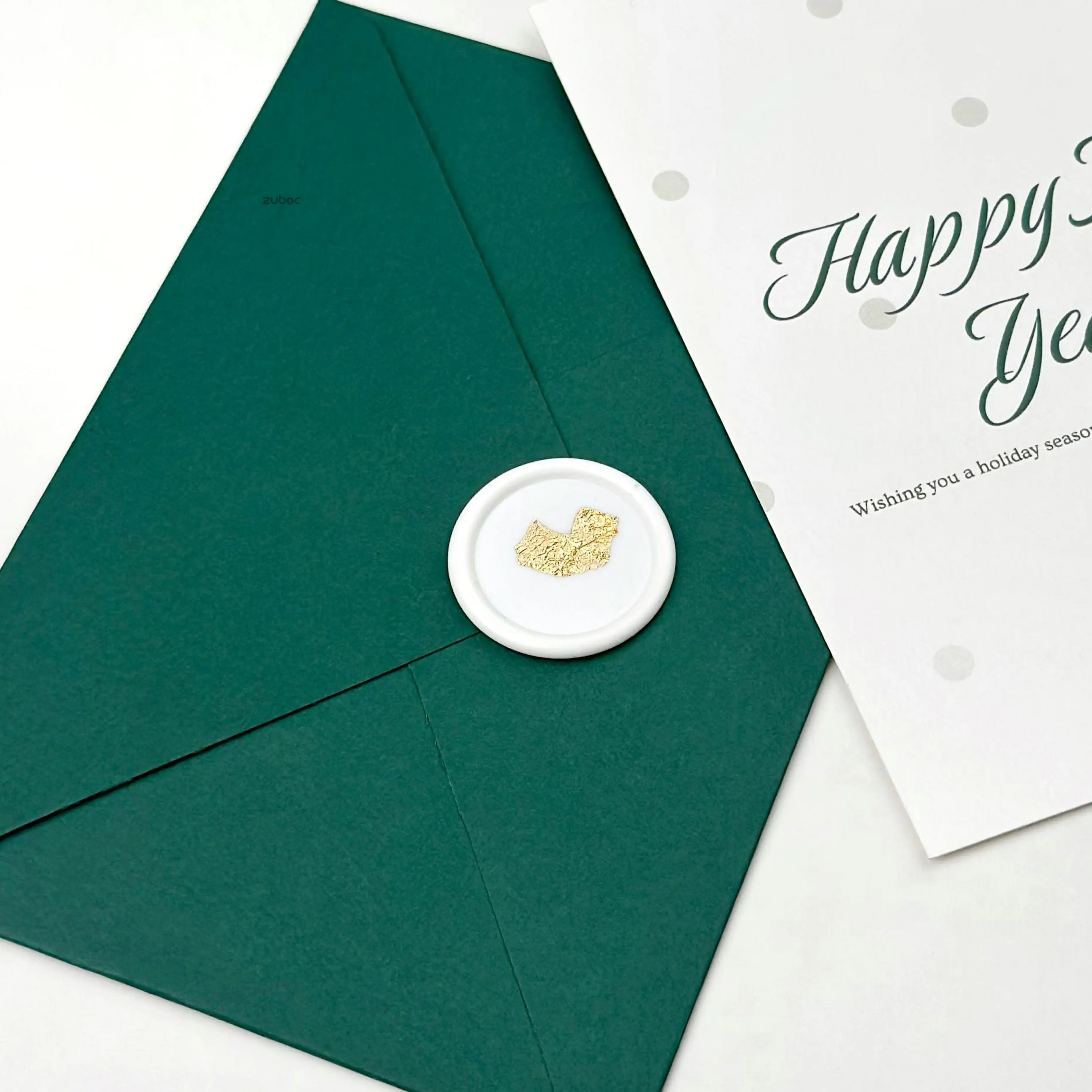 Personalized Green Winter New Year Card