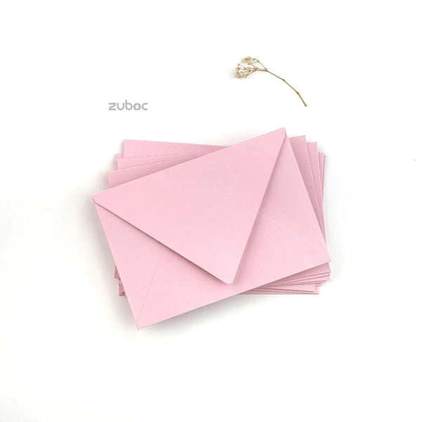 Soft pink counter flap envelope C6 top-down view for scrapbooking