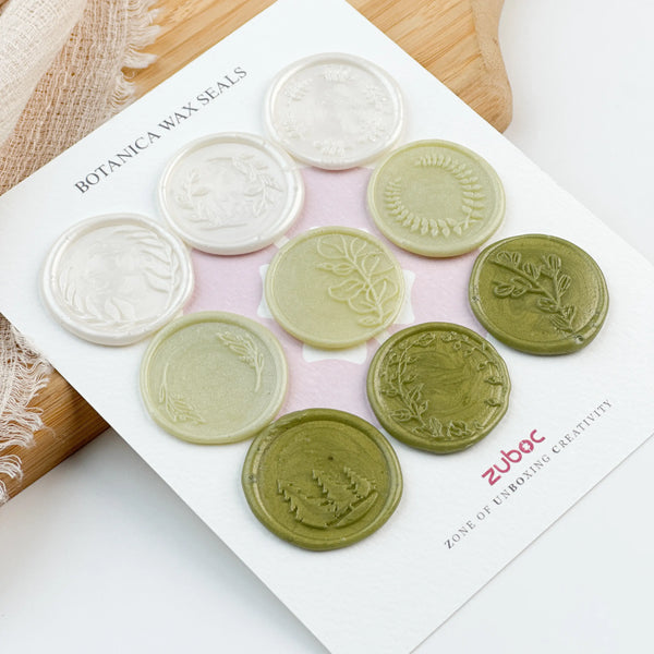 Botanica Wax Seals Stickers for Invitations (Set of 9)
