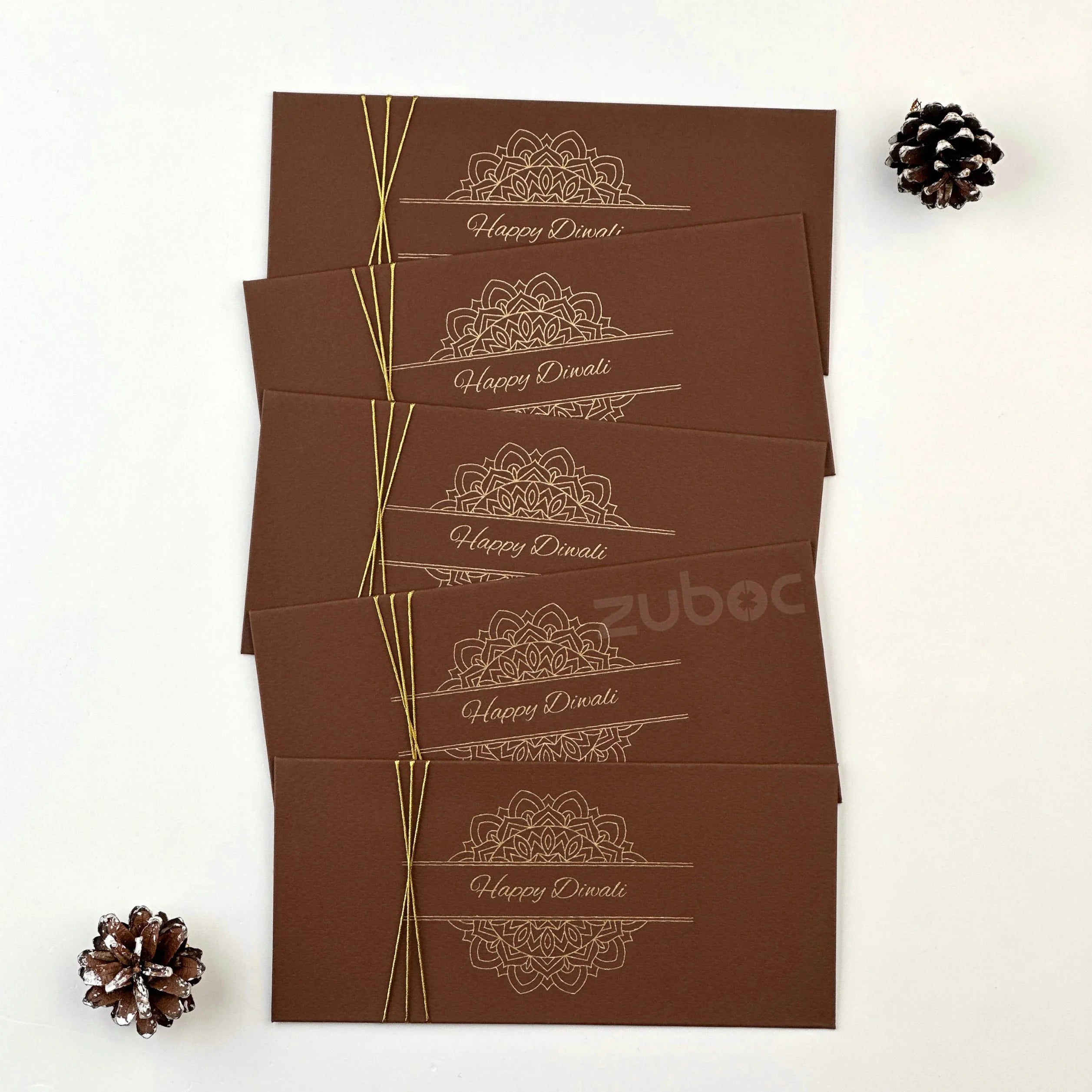Brown Mandala Money / Shagun Envelope (Set of 5)