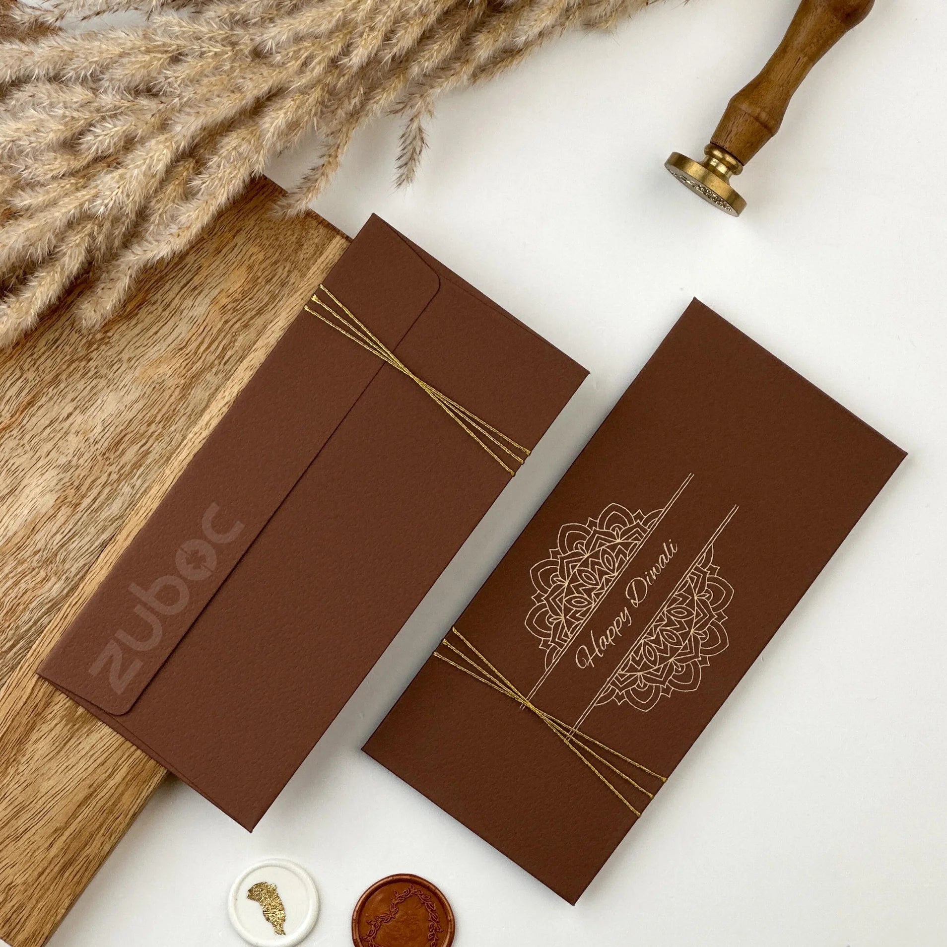 Brown Mandala Money / Shagun Envelope (Set of 5)