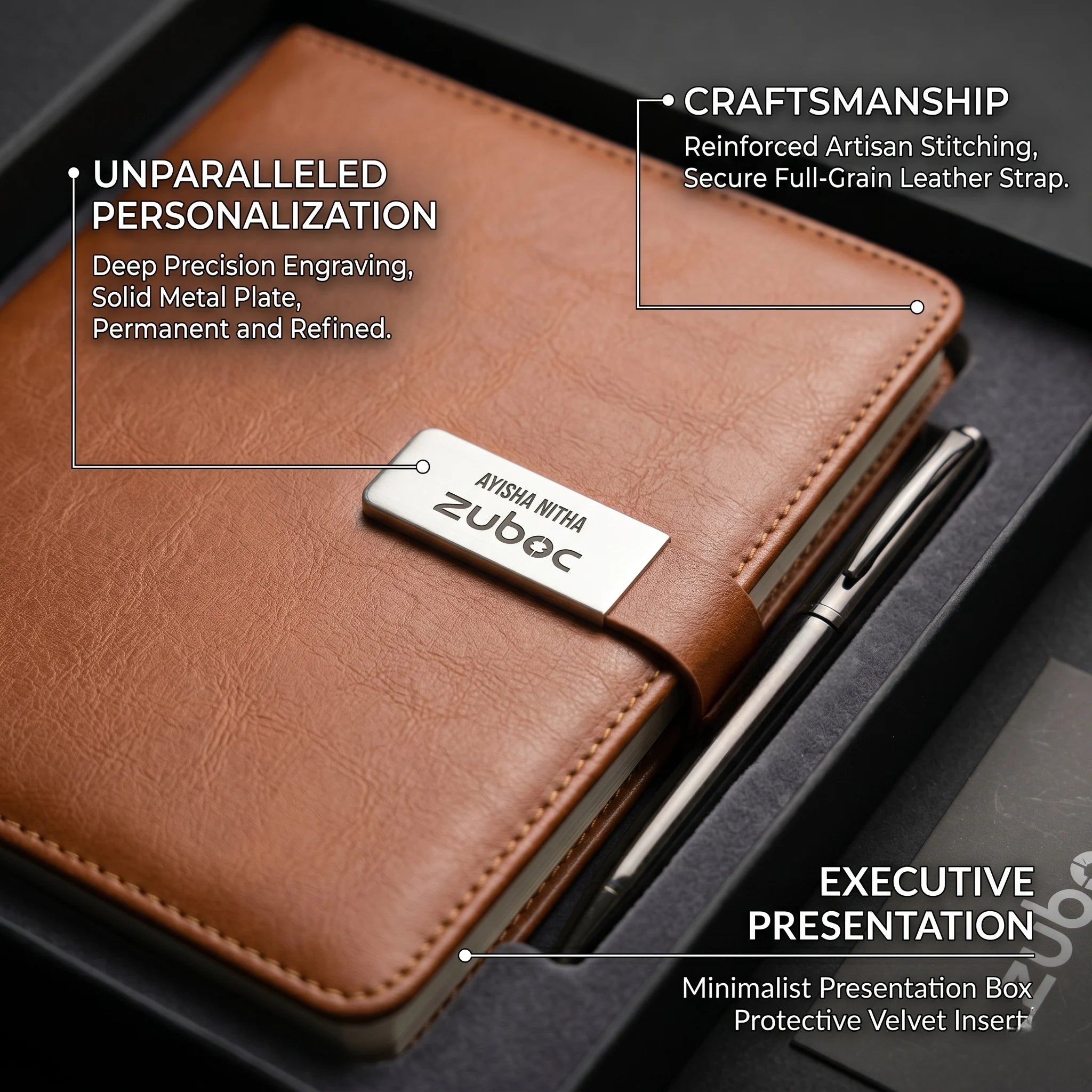 Personalised premium office diary for corporate gifting