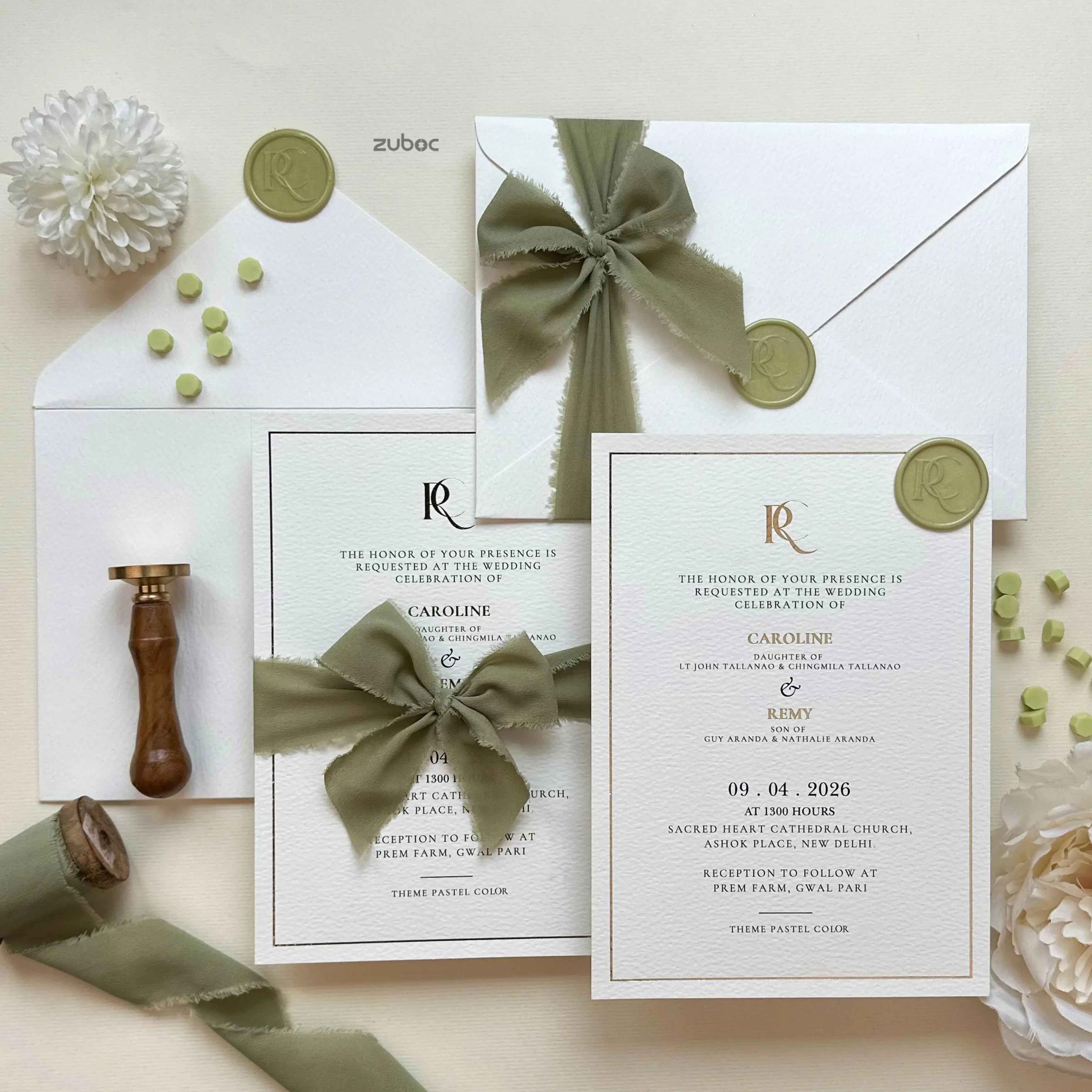 Customized You & Me Gold Foil Wedding Invites (Set of 50)