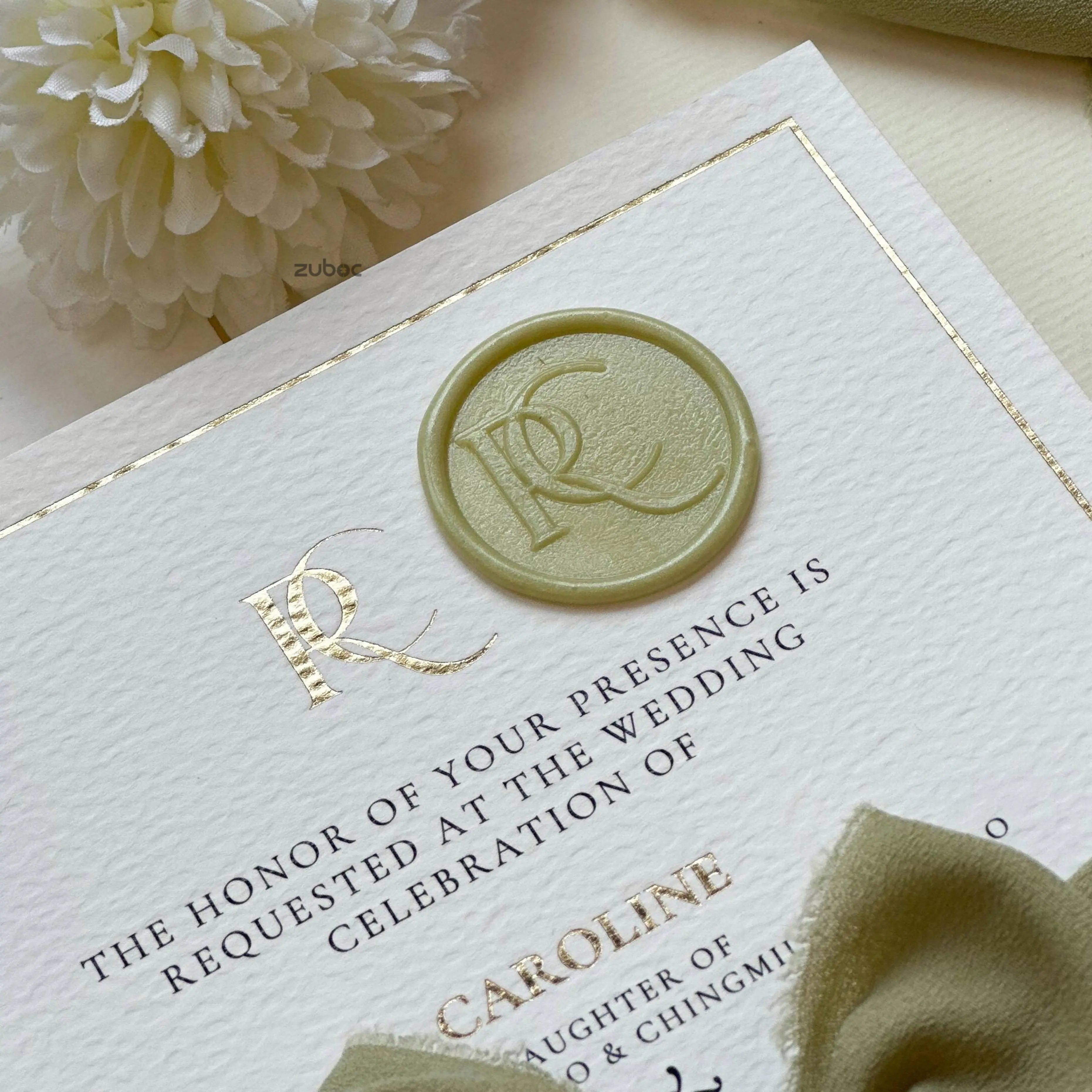 Customized You & Me Gold Foil Wedding Invites (Set of 50)