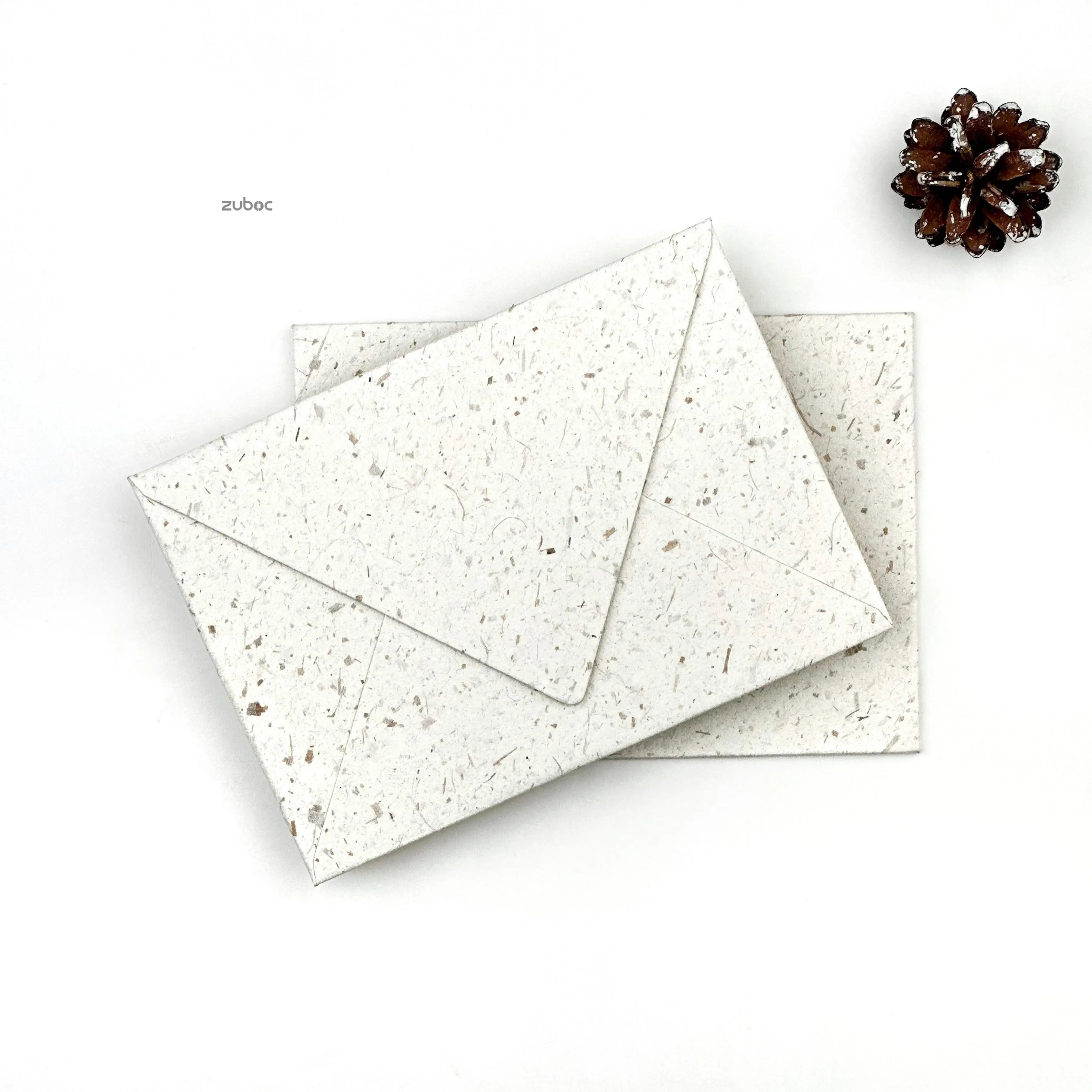 Off-white C6 envelope top-down view for scrapbooking