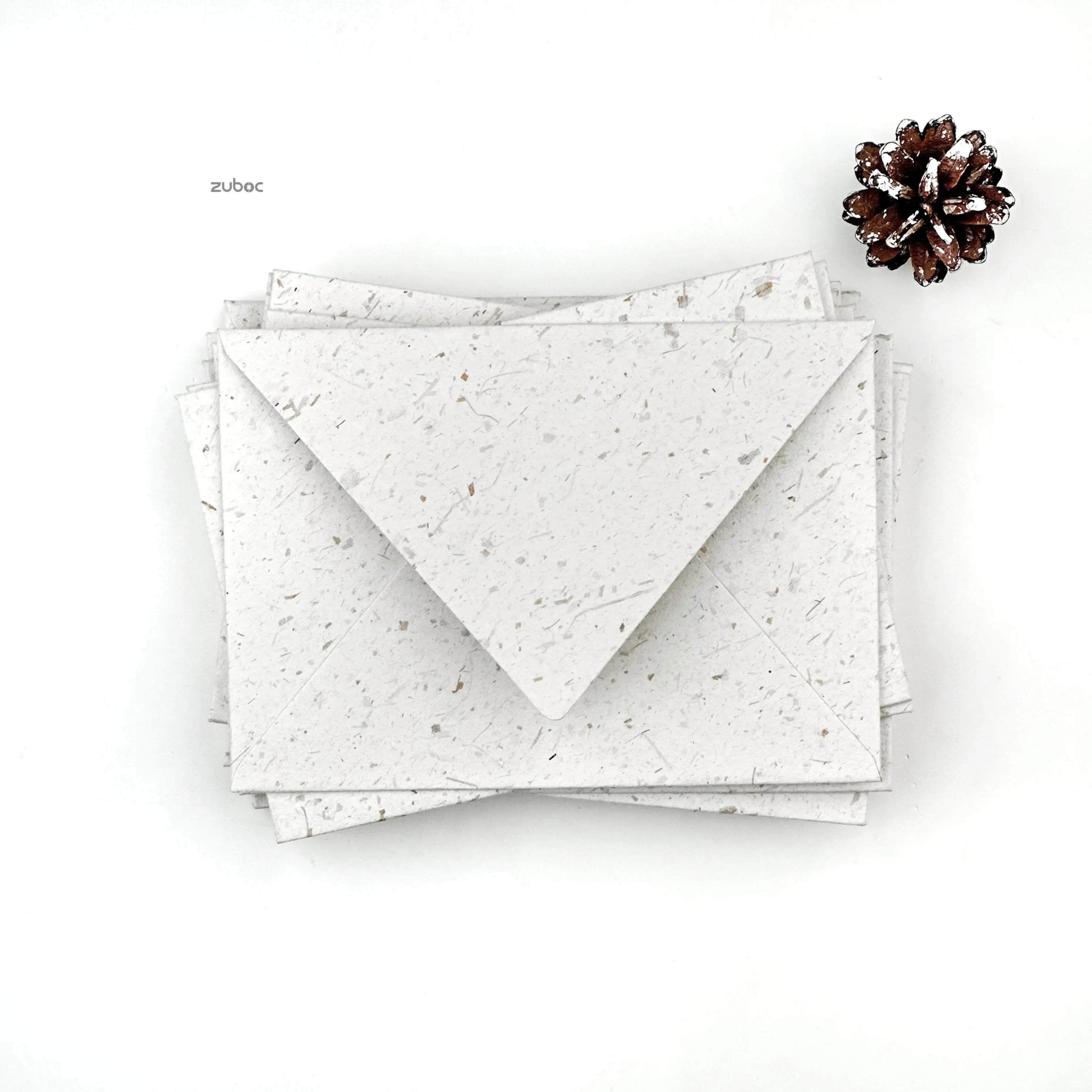 Light off-white C6 envelope top-down view for creative hobbies