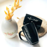 Personalized Stylish Tall Couple Mug / For Anniversaries-Black