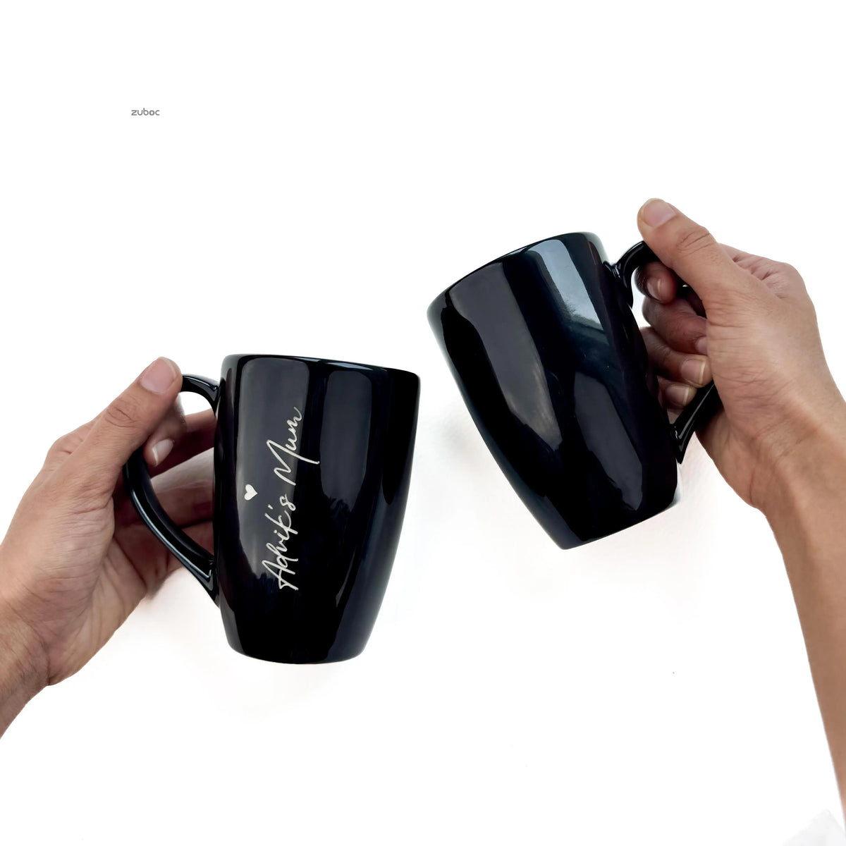 Personalized Stylish Tall Couple Mug / For Anniversaries-Black