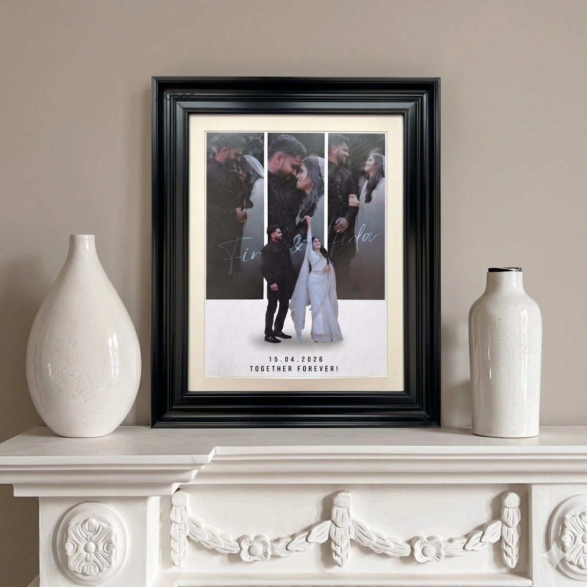 Black Photo Frame With Mount Board (A3)