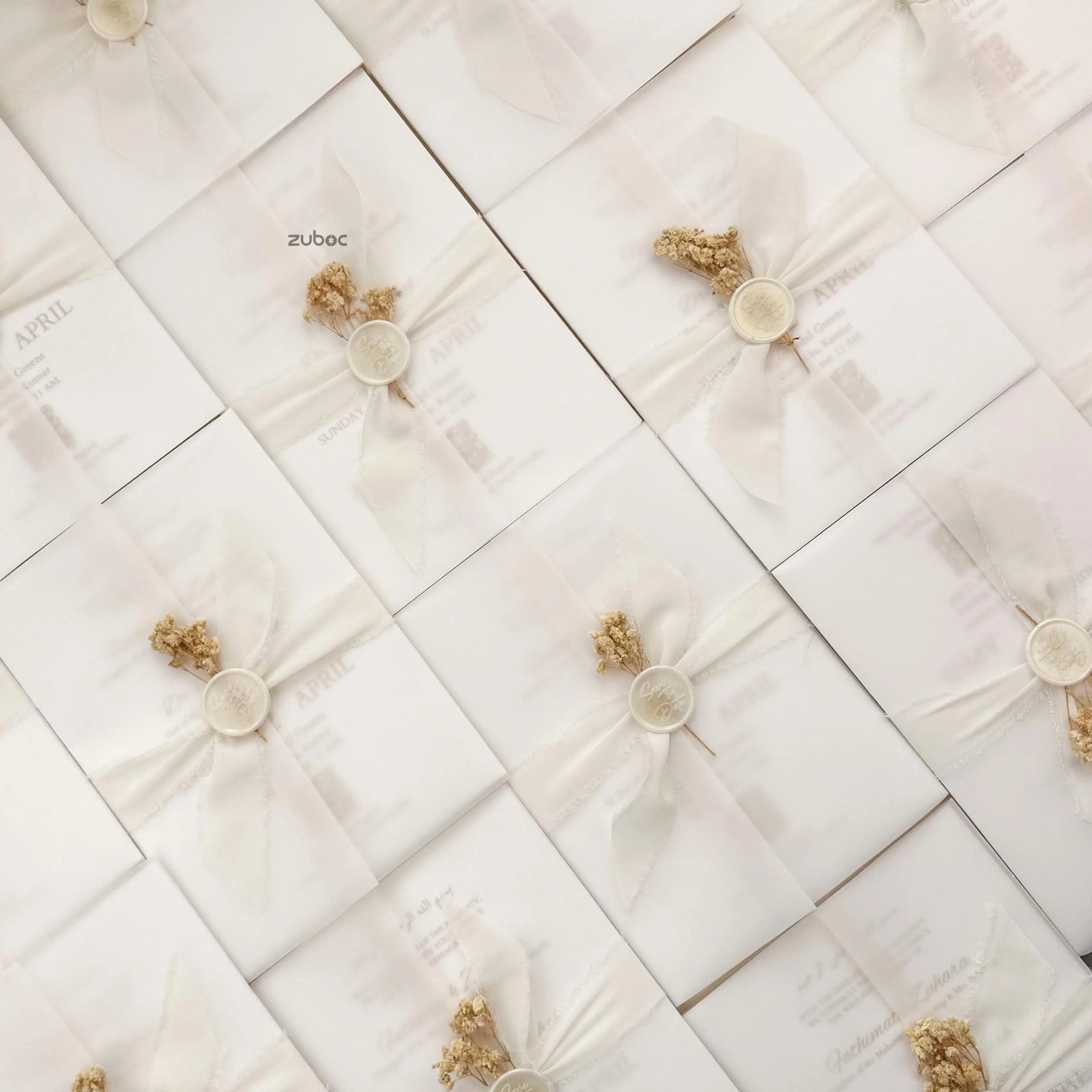 Vintage Blooms Wedding Invitation Suites (Set of 50)