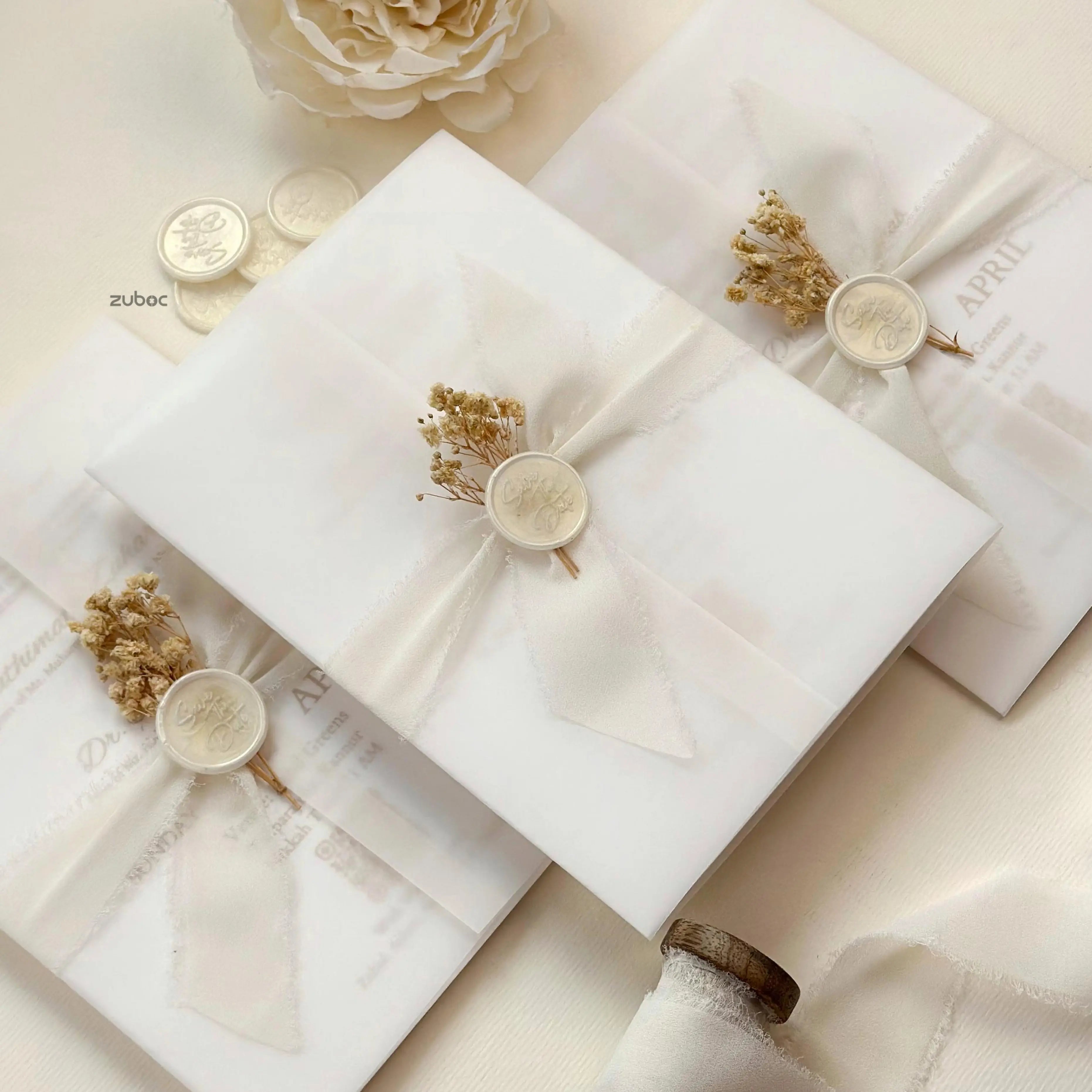 Vintage Blooms Wedding Invitation Suites (Set of 50)