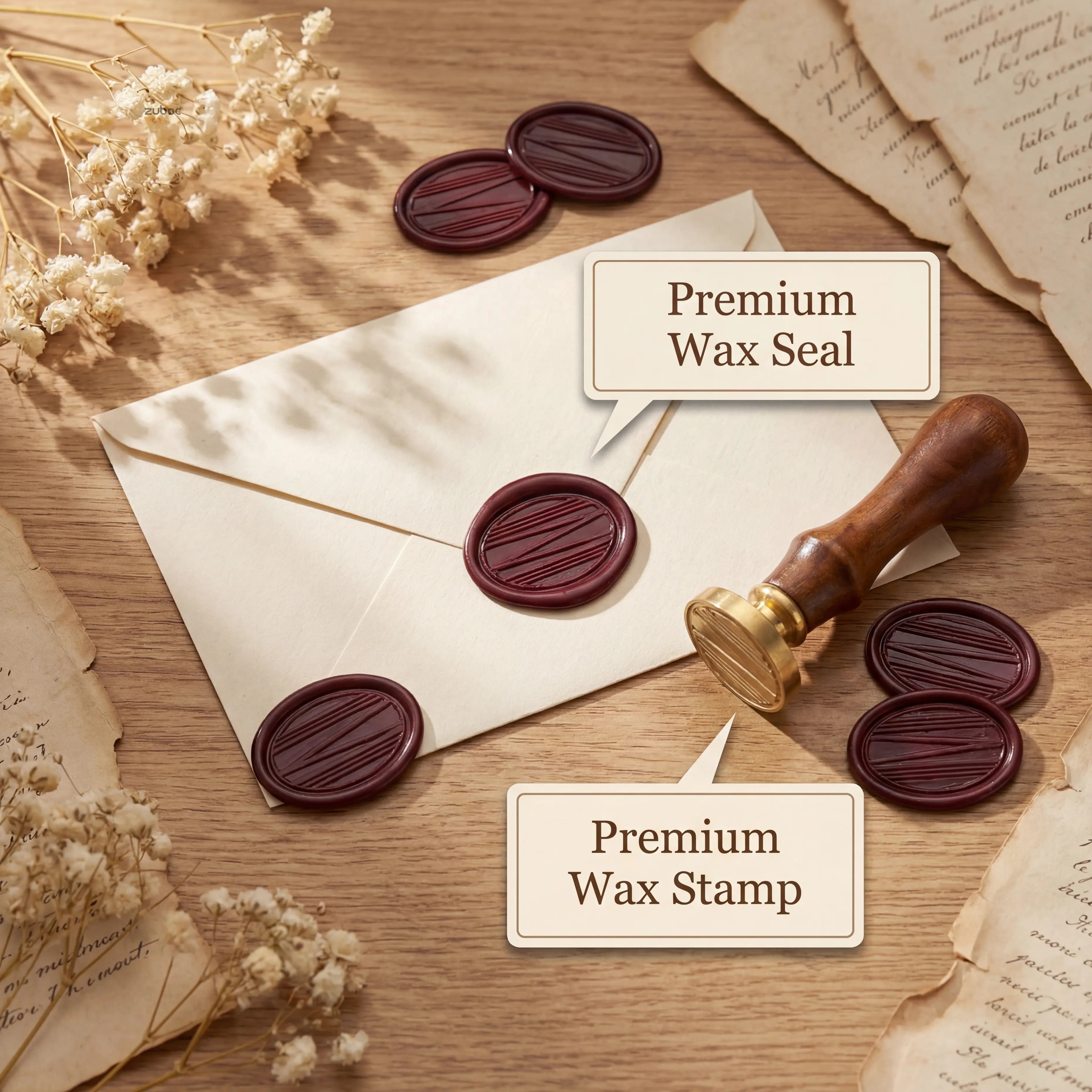 Custom Oval Wax Stamp with Wooden Handle