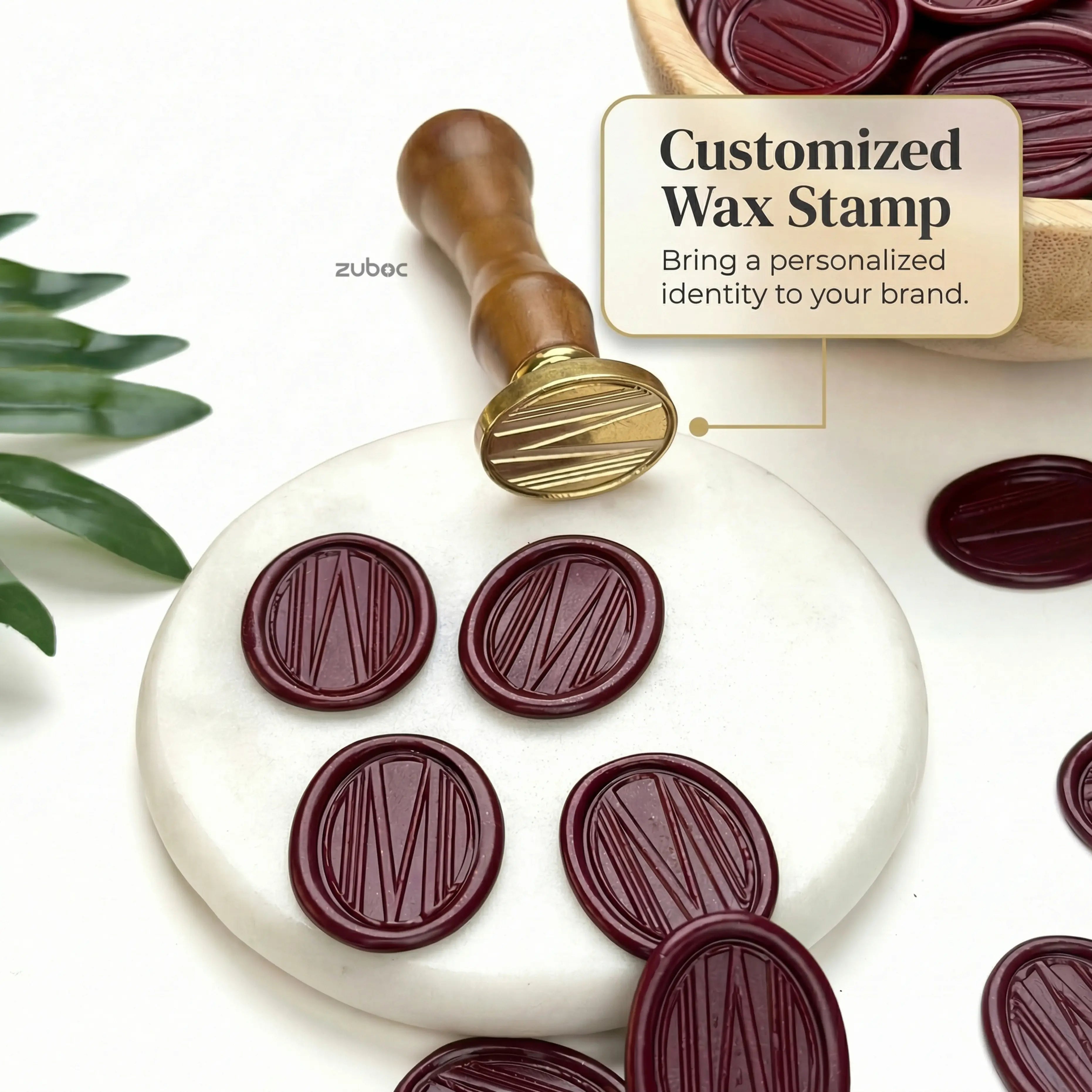 Custom Oval Wax Stamp with Wooden Handle