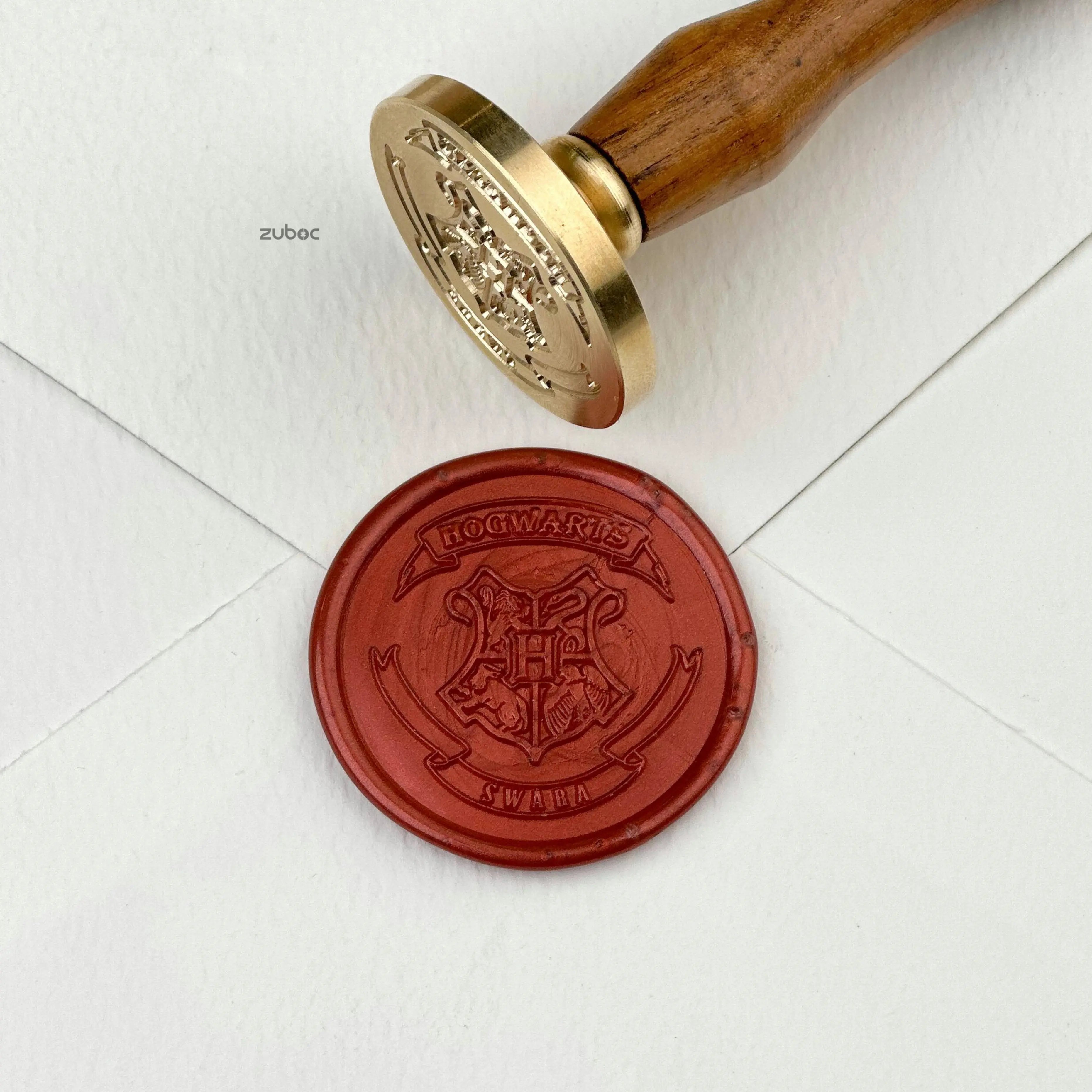 Custom Round Wax Stamp with Wooden Handle