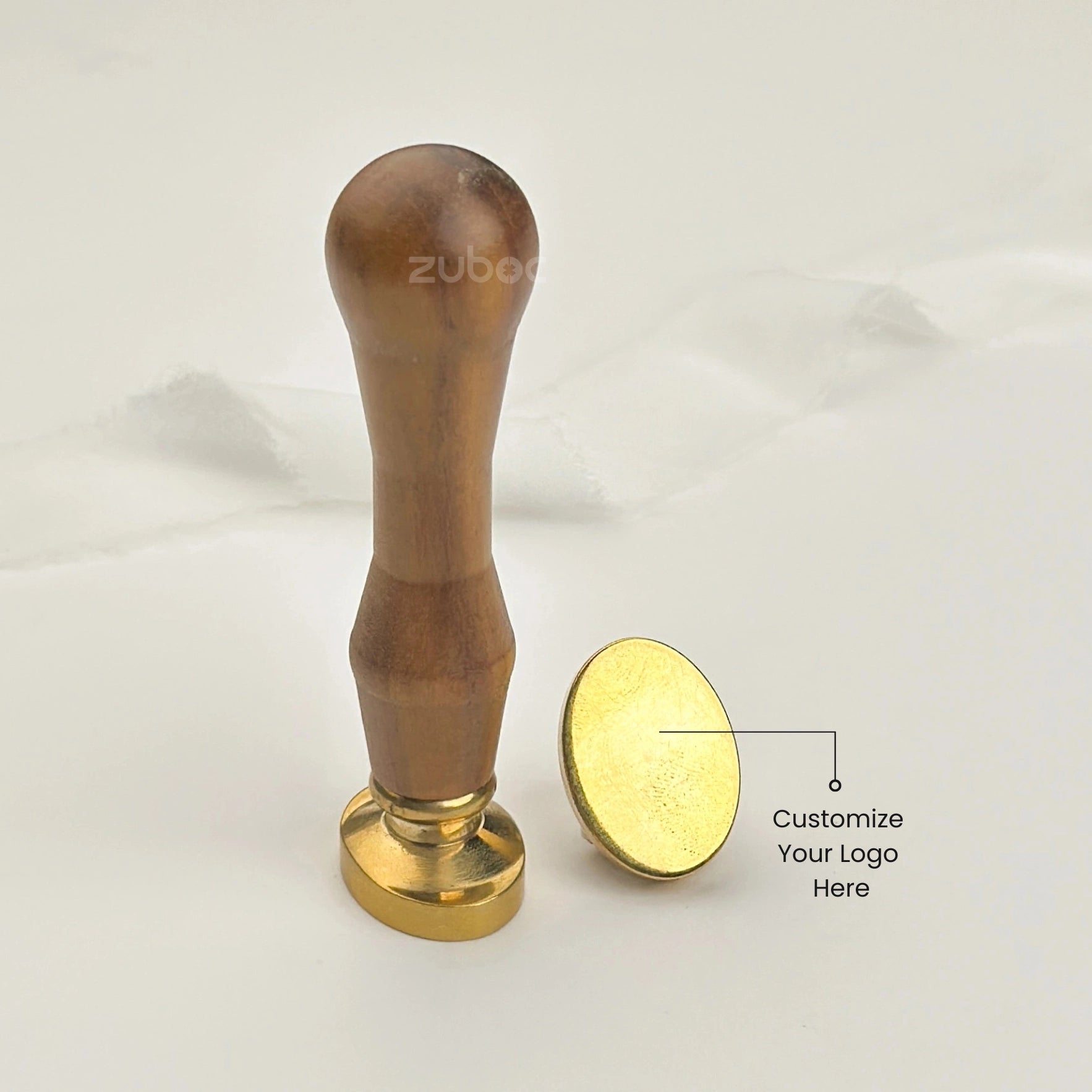 Custom Oval Wax Stamp with Wooden Handle