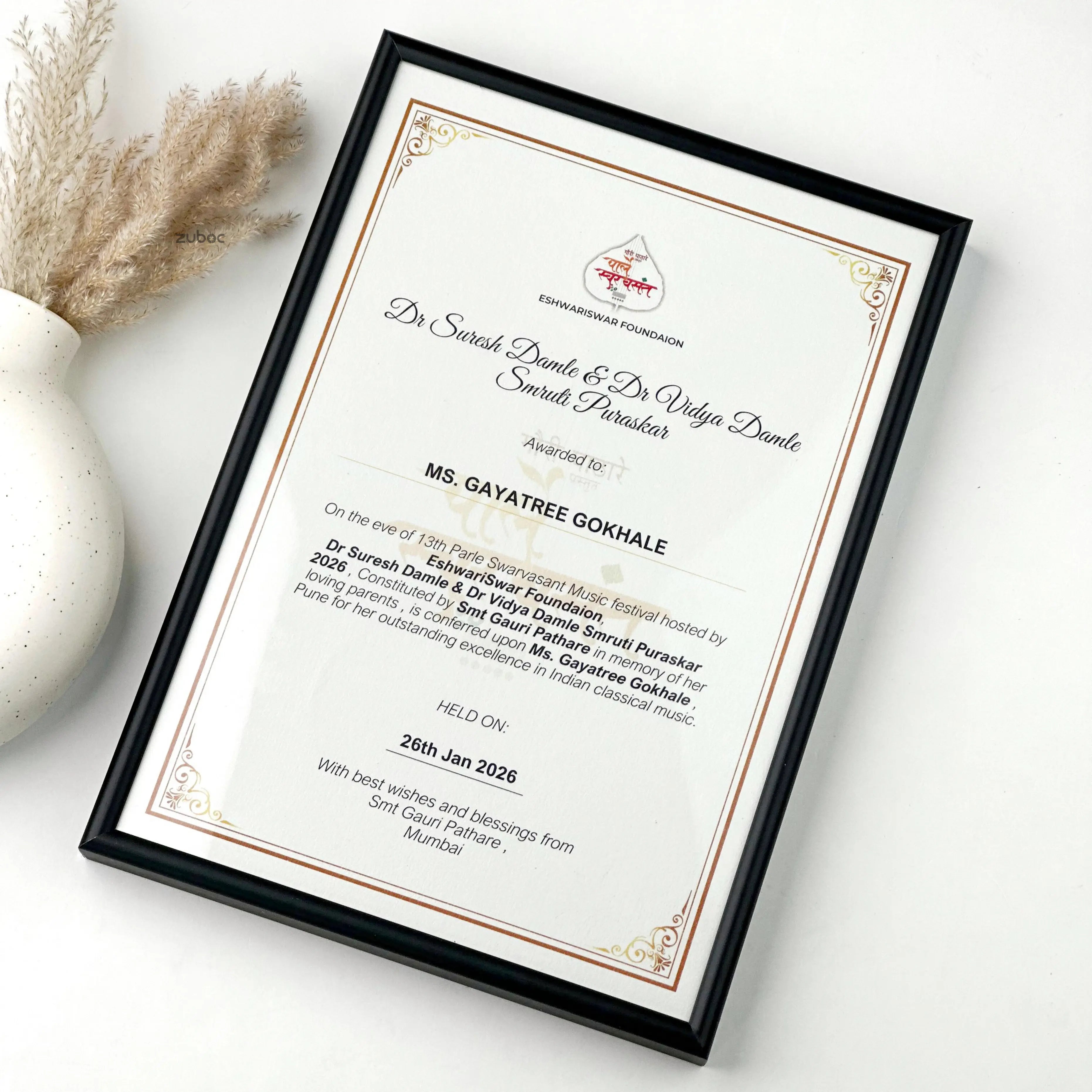 Personalised photo frame for employee recognition gifts