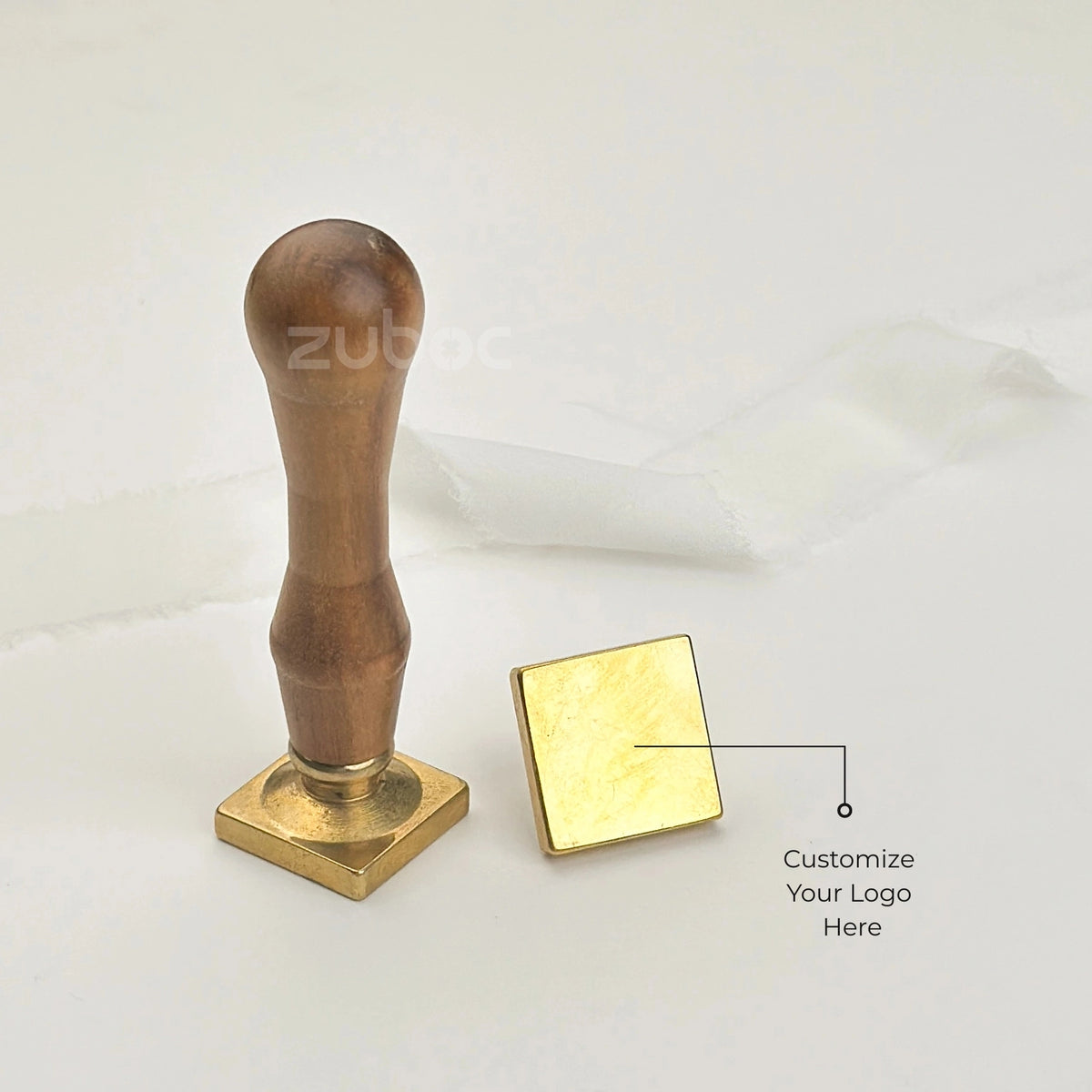 Custom Square Wax Stamp with Wooden Handle