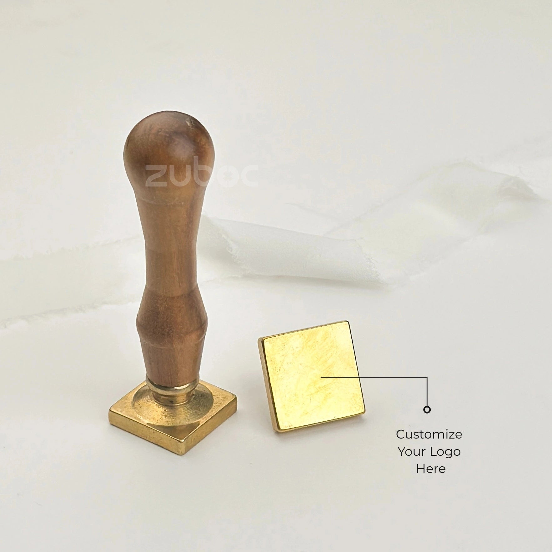 Custom Square Wax Stamp with Wooden Handle