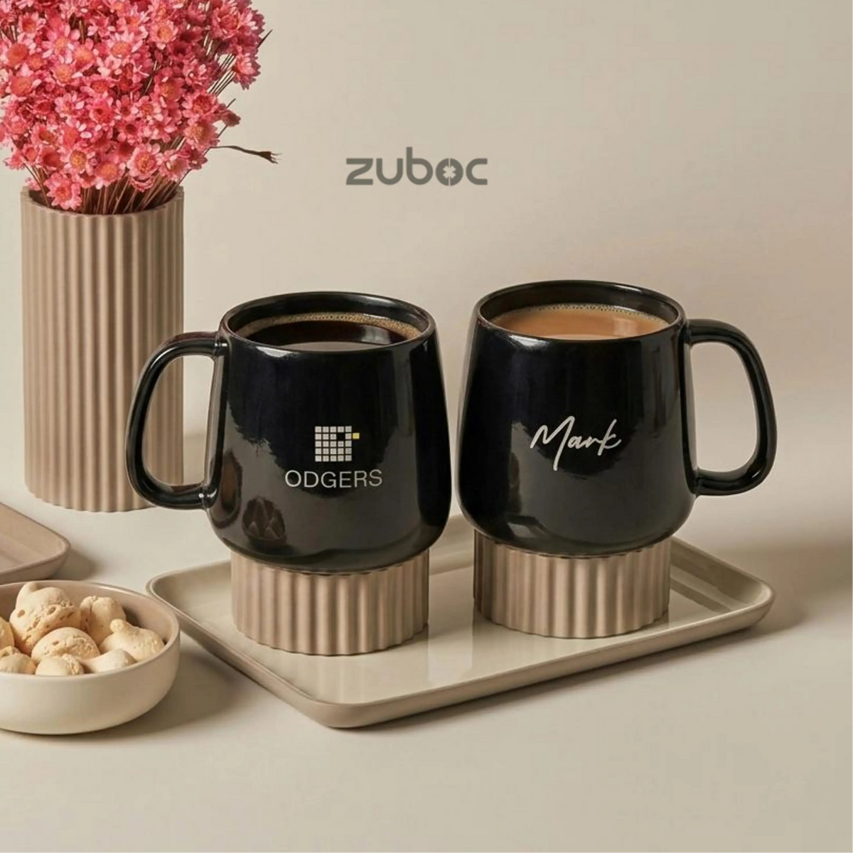 Personalised  Ceramic Coffee Mug With Custom Name for Corporates- Black