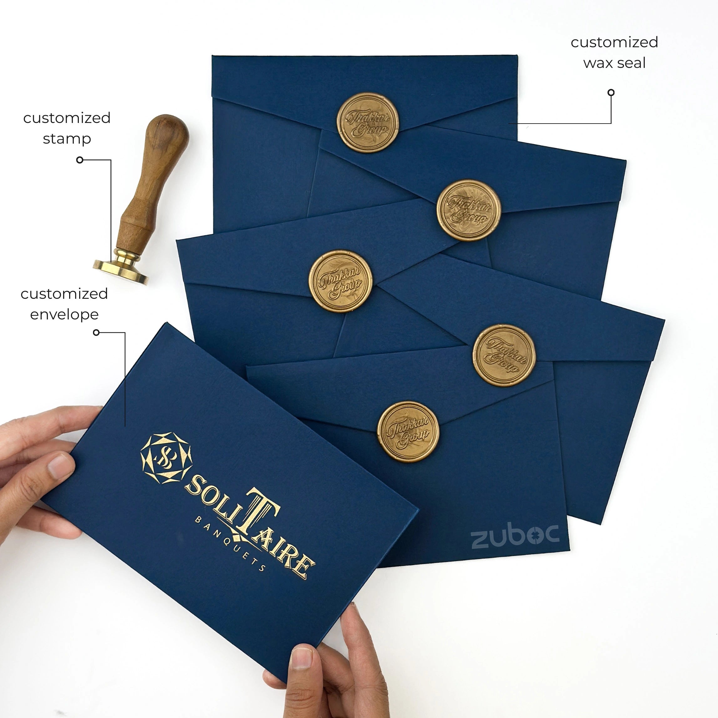 Customized Envelopes & Customized  Wax Seals (Set of 100)