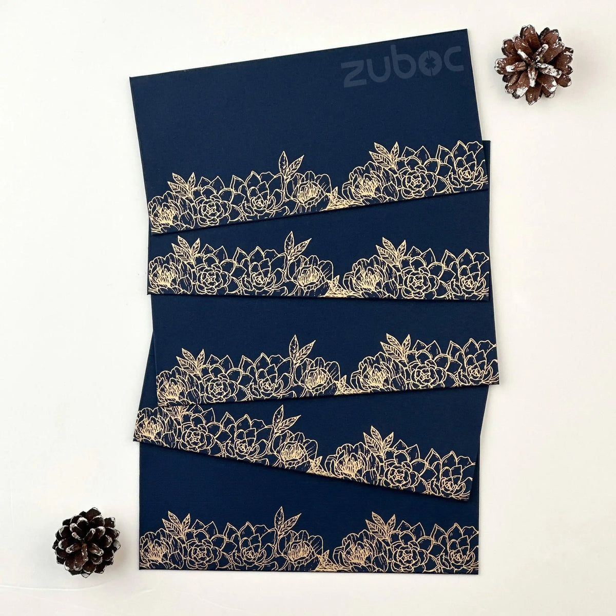 Navy Bloom Money / Shagun Envelope (Set of 5)