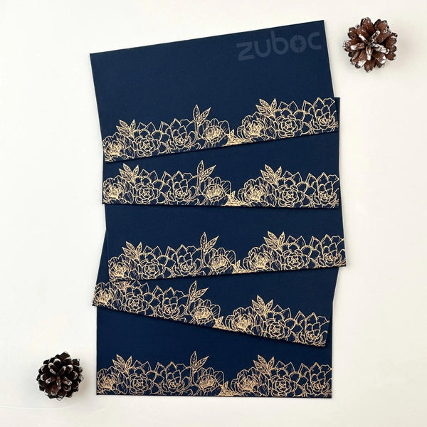 Navy Bloom Money / Shagun Envelope (Set of 5)