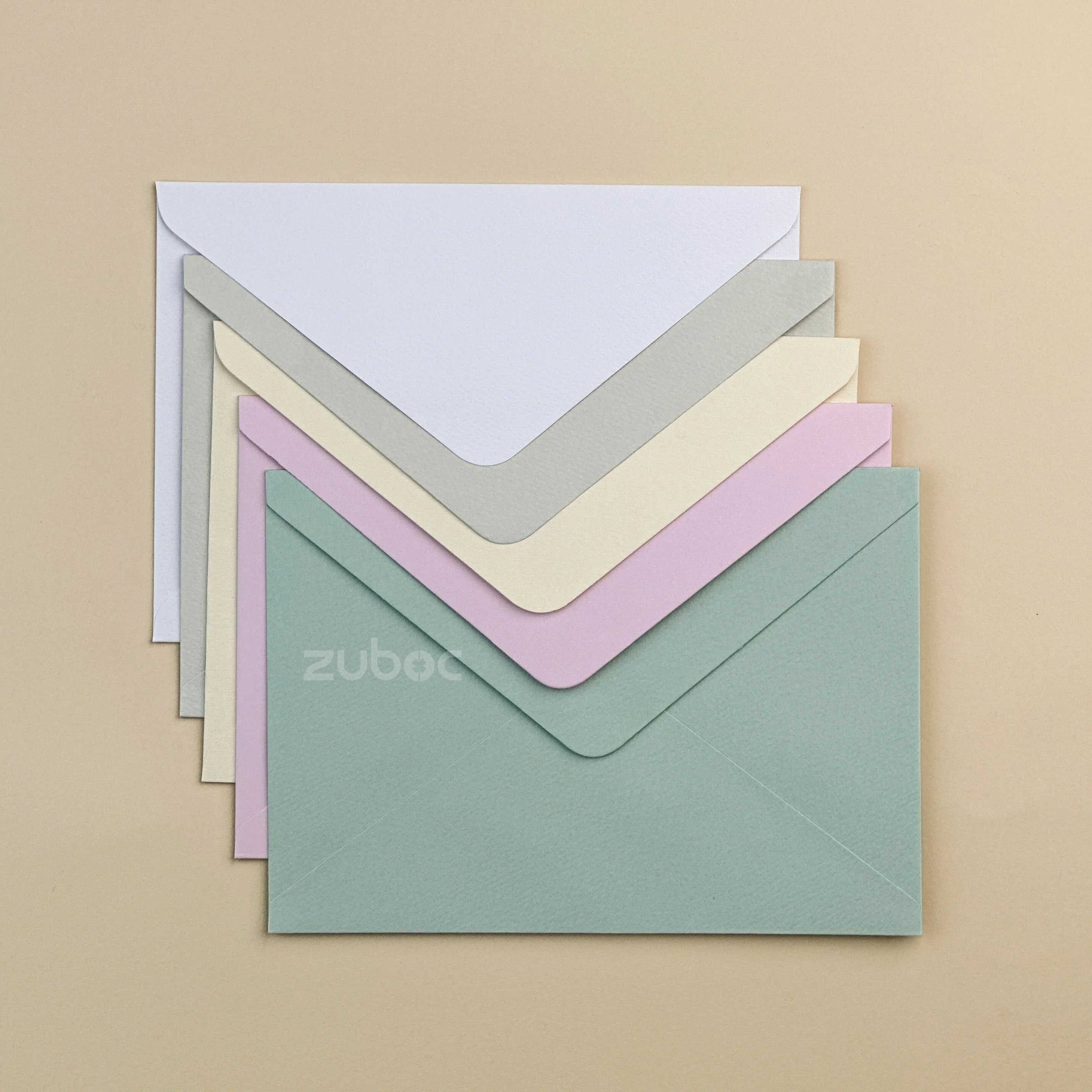 Dream standard envelopes set of 5 in pastel mix from Zuboc ? premium textured paper, perfect for gifting, weddings, and craft projects-3