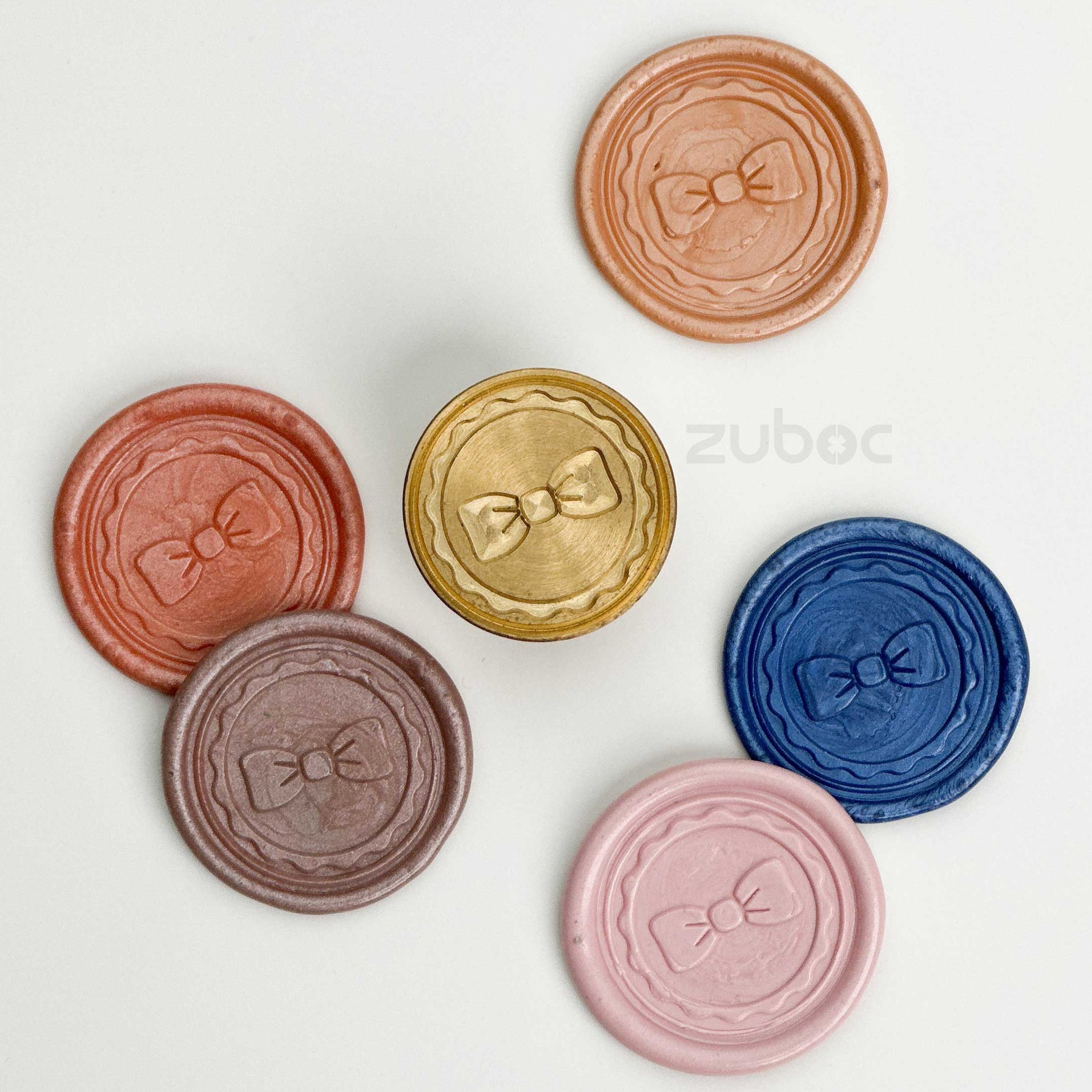 Warm brown wax stamp front view for DIY projects