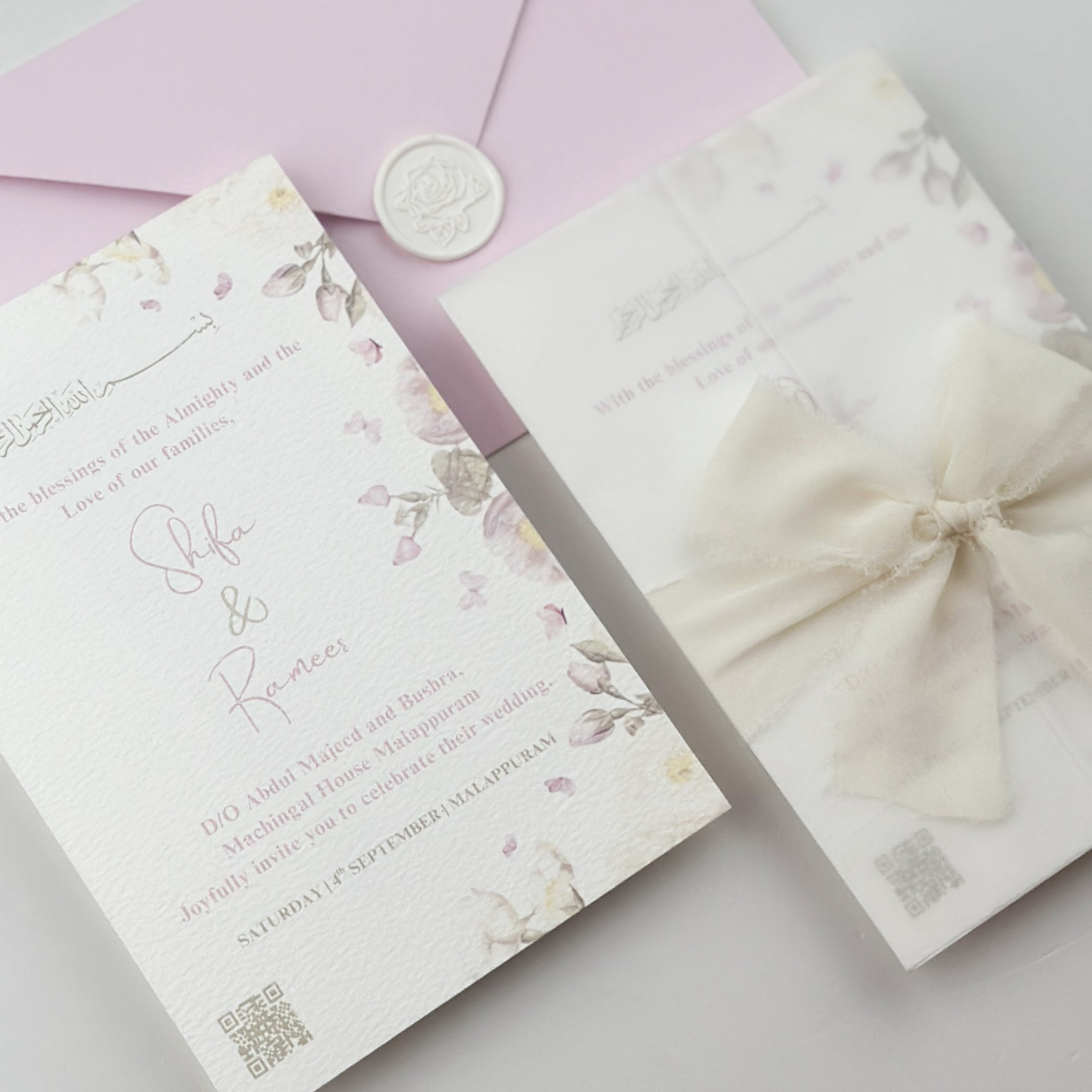 Floral blush Wedding Suites (Set of 50)