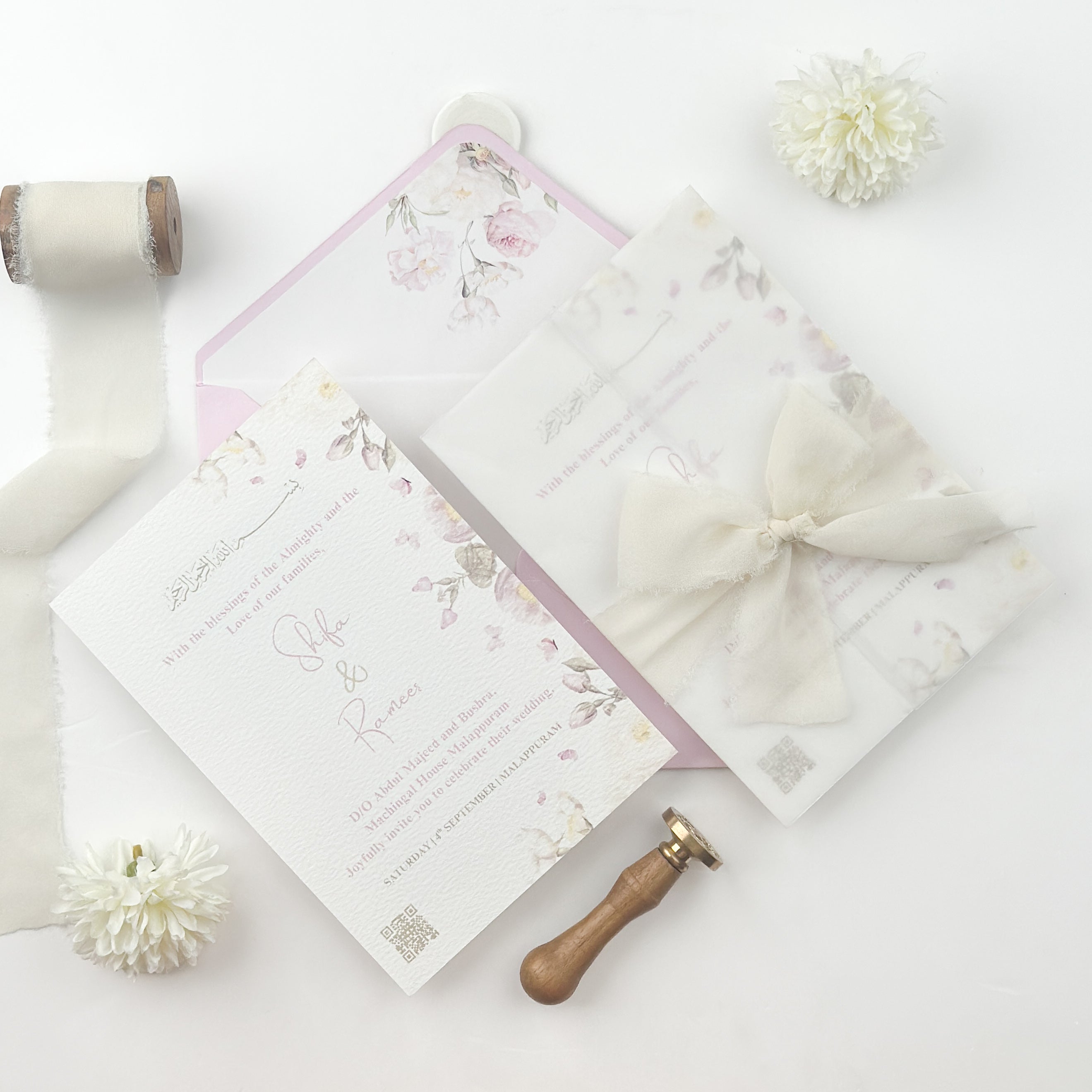 Floral blush Wedding Suites (Set of 50)