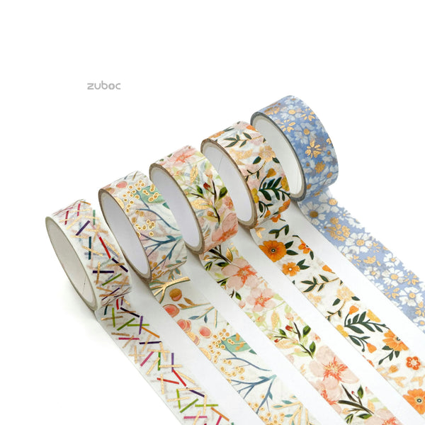 Pastel Botanical Washi Tape (Set of 5)