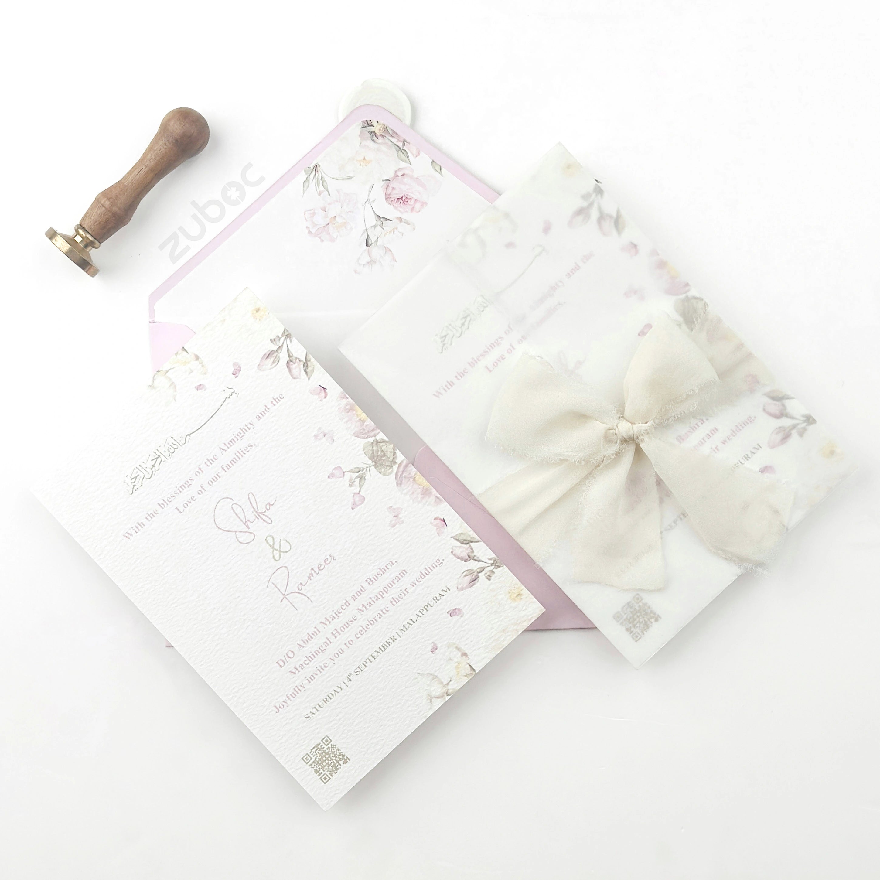 Floral blush Wedding Suites (Set of 50)