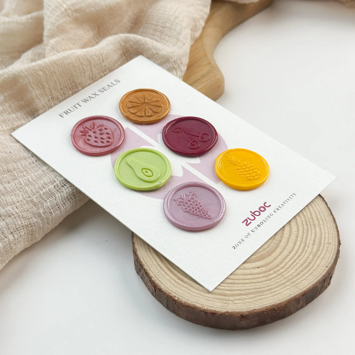Fruits Wax Seals Stickers for Invitations (Set of 6)