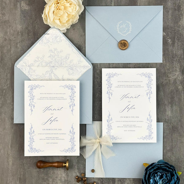 The Floral Cascade Wedding Invitation Suites (Set of 50)