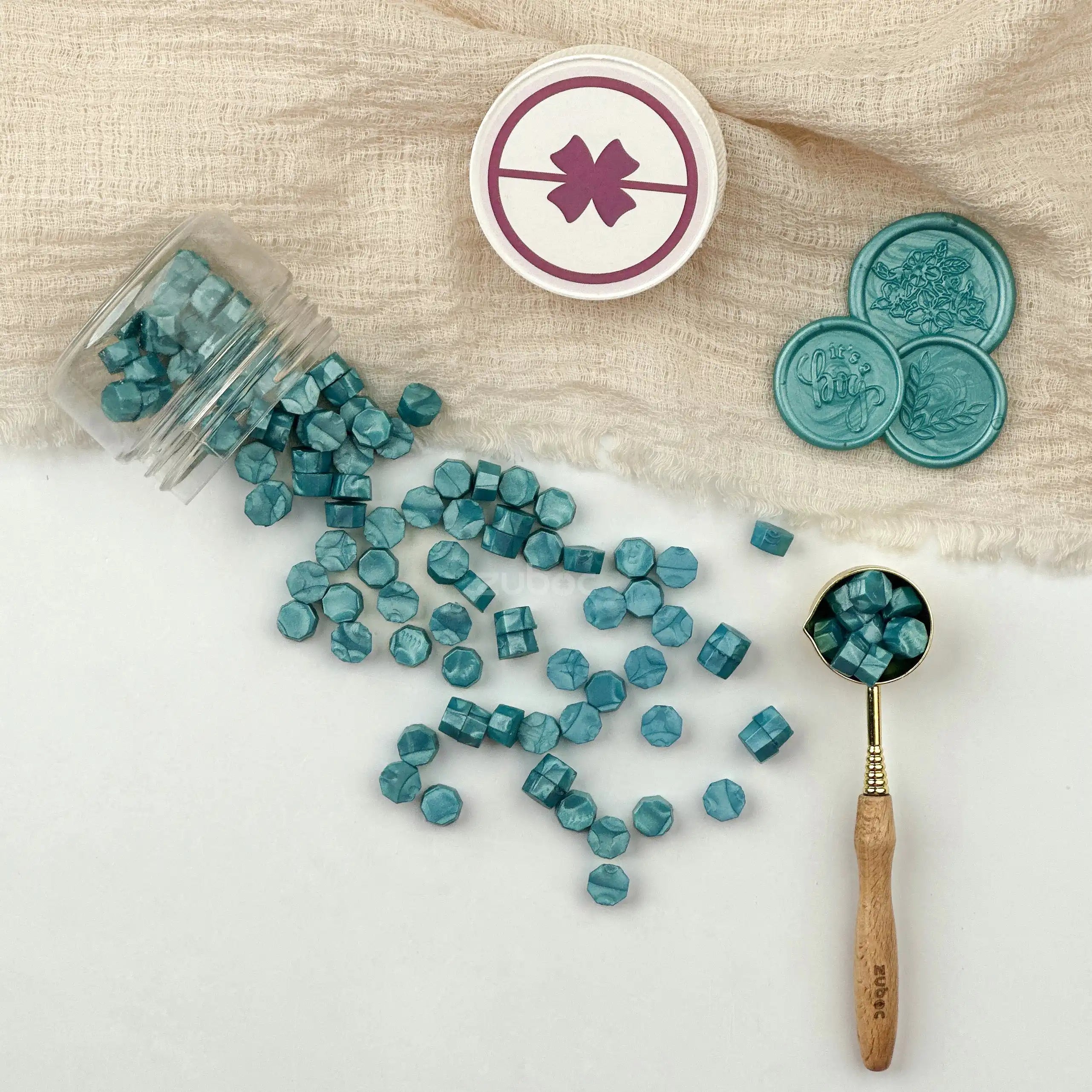 Glosy Blue Wax Beads - 30Grams
