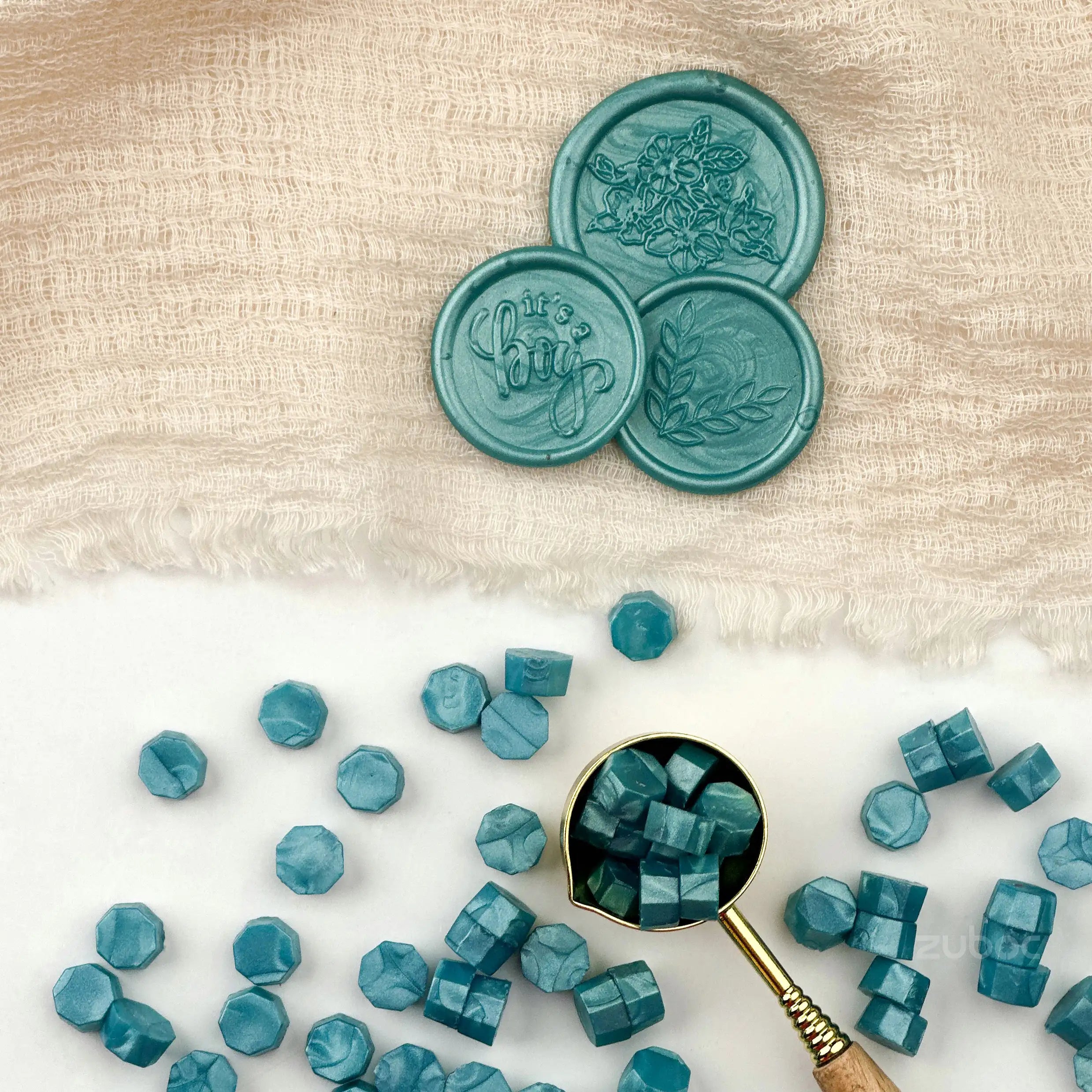 Glosy Blue Wax Beads - 30Grams