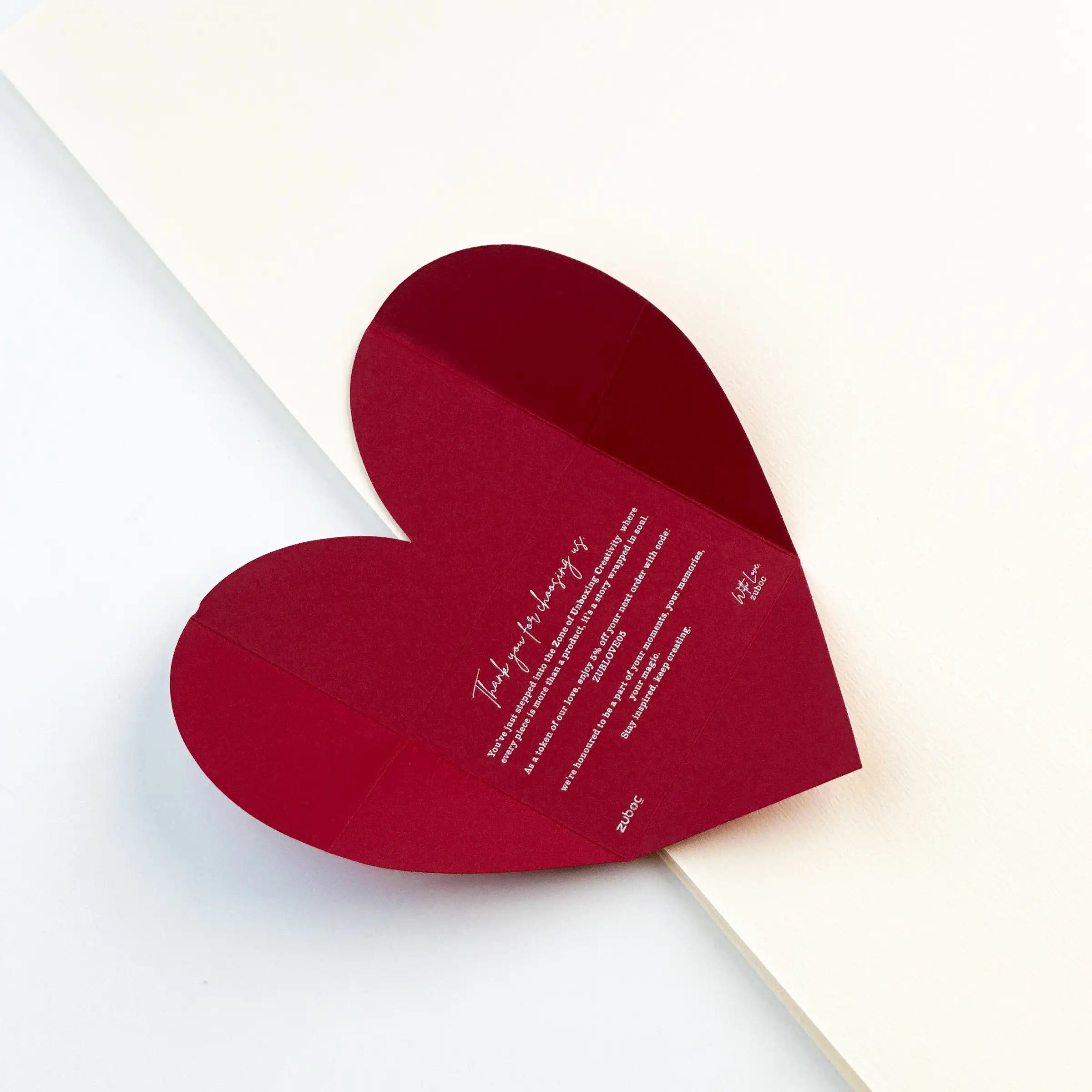 Heart Envelope with Custom "Thank You" Note (set of 50)