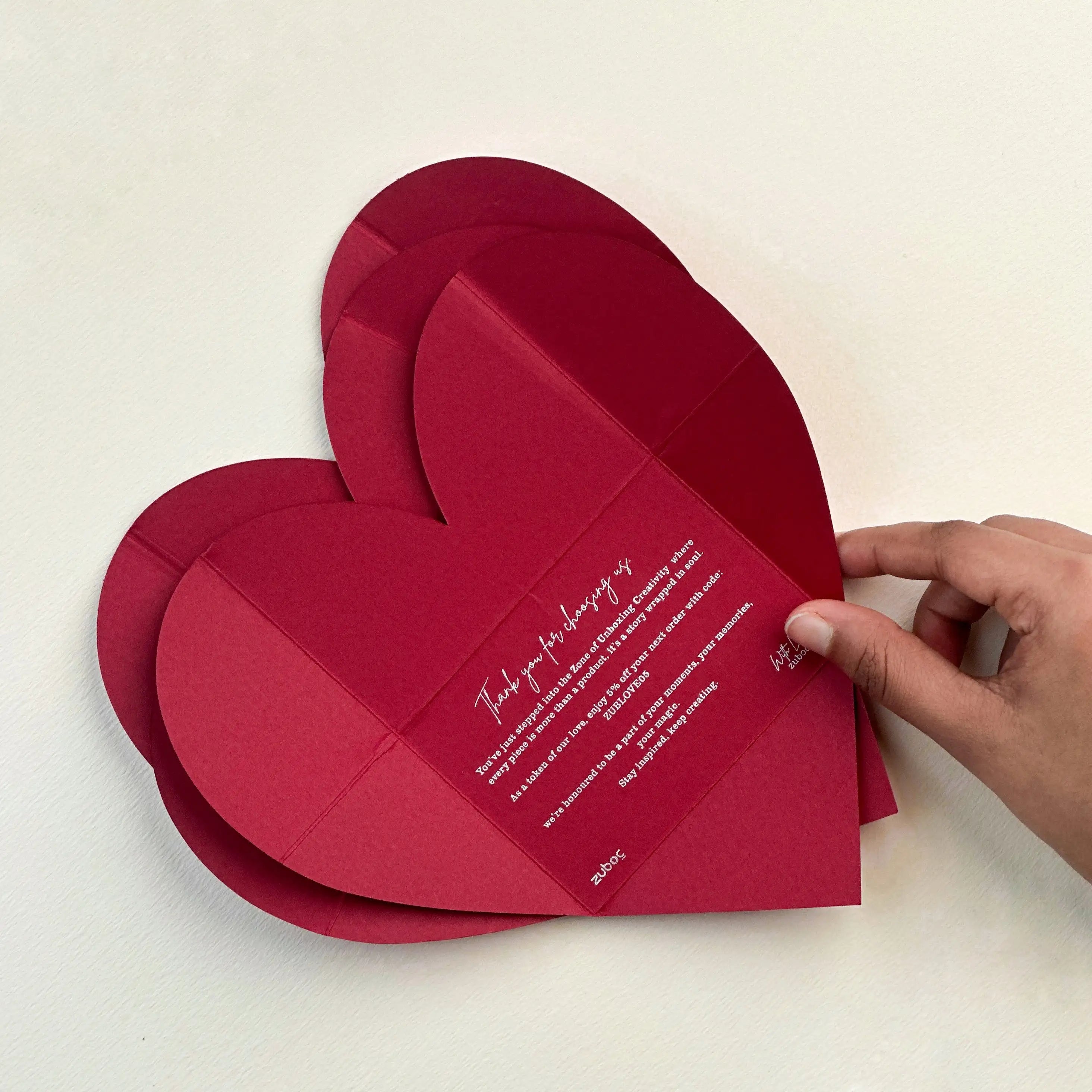 Heart Envelope with Custom "Thank You" Note (set of 50)
