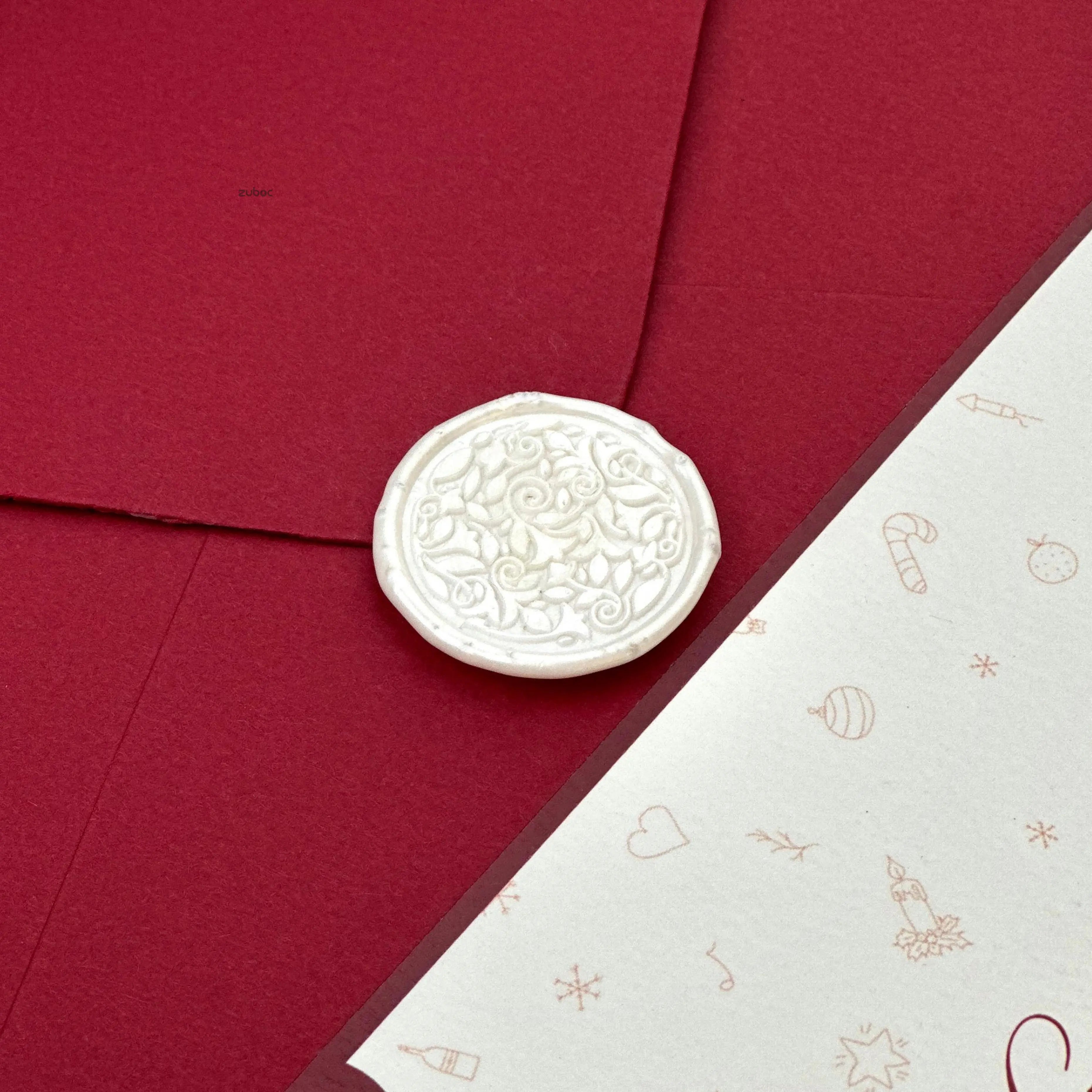 Crimson envelope for corporate correspondence