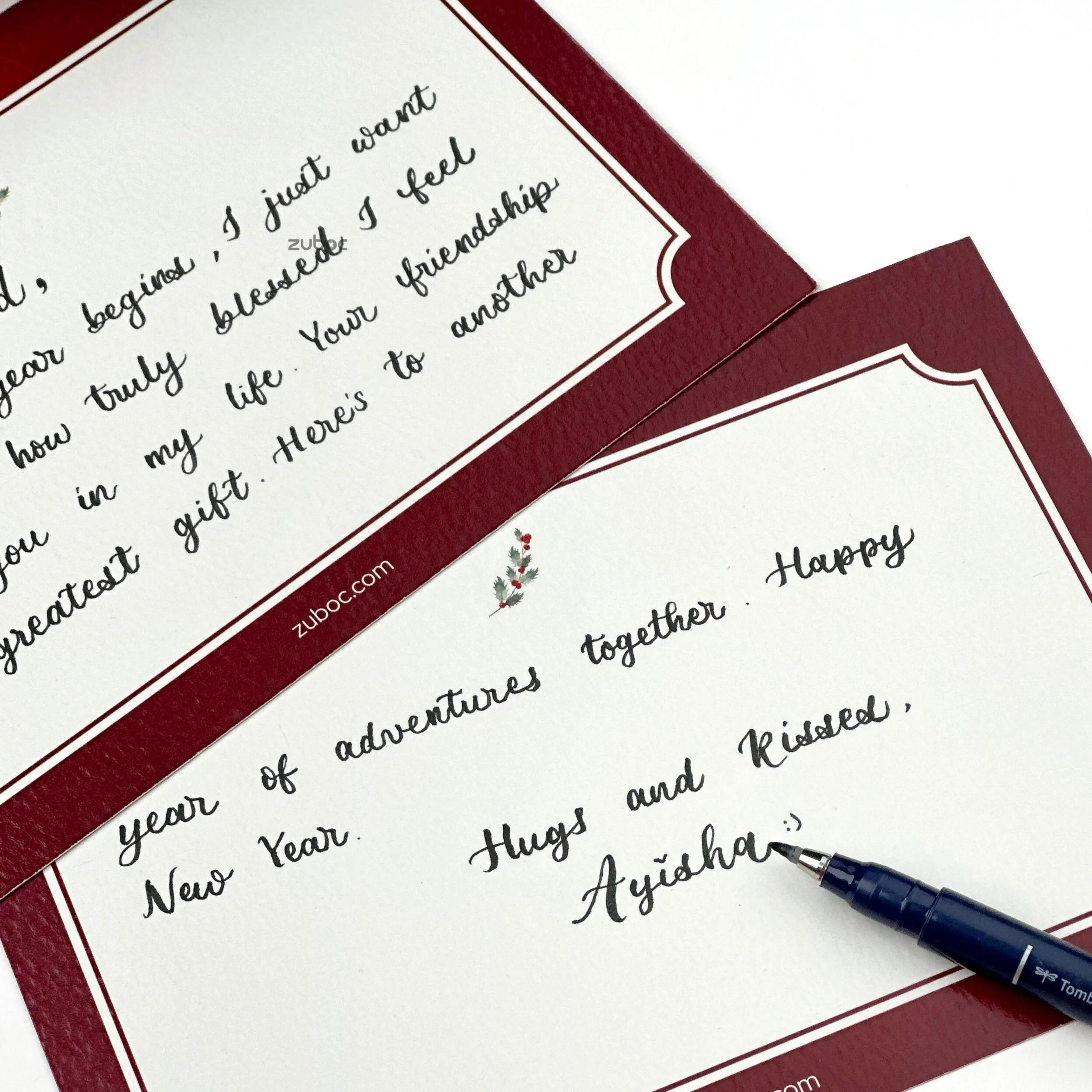 Crimson envelope for wedding invitations
