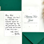 Handwritten Green Winter New Year Card